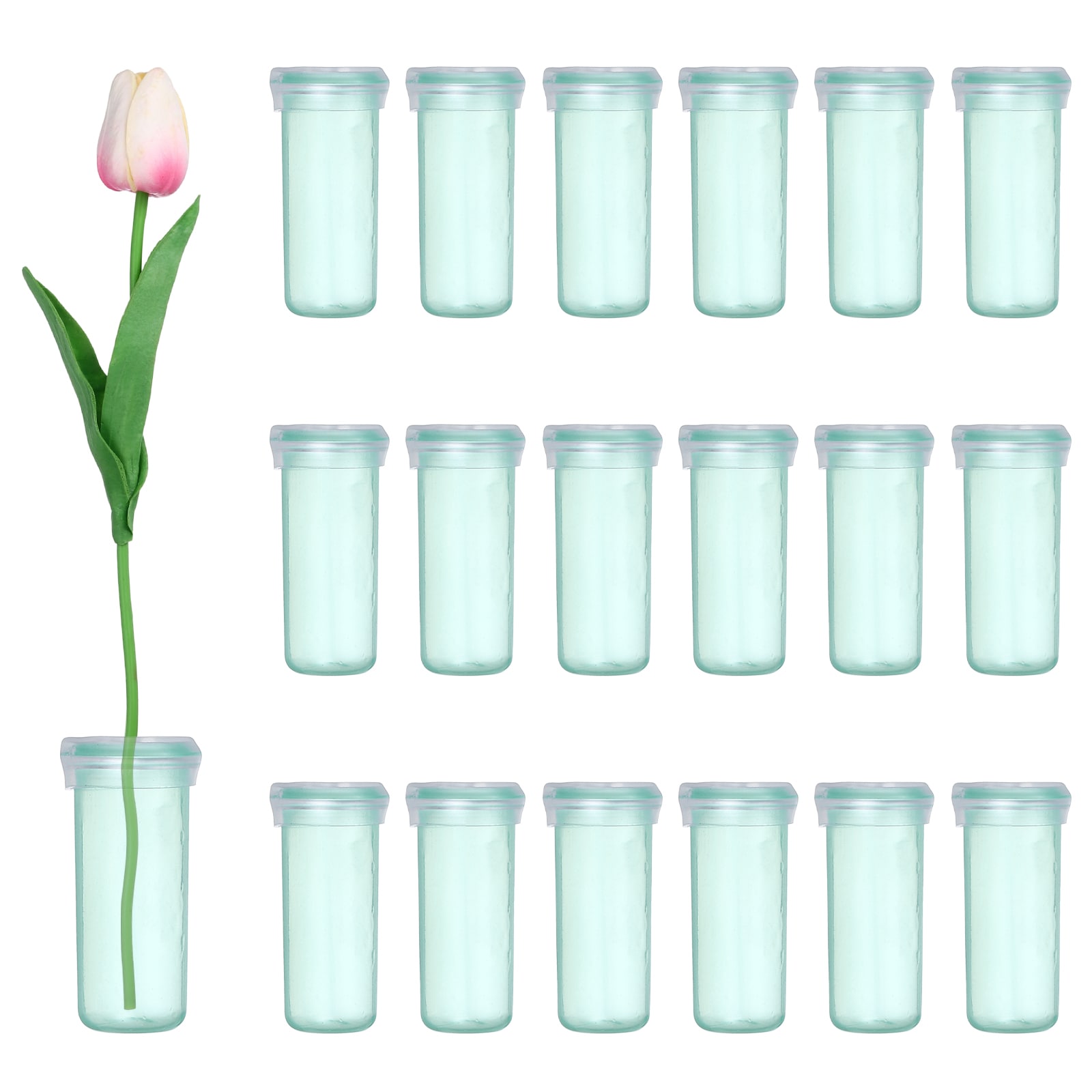 Unique Bargains - 110pcs Floral Water Tubes 2 Inch Clear Flower Water Tubes Floral Vials with Pla...