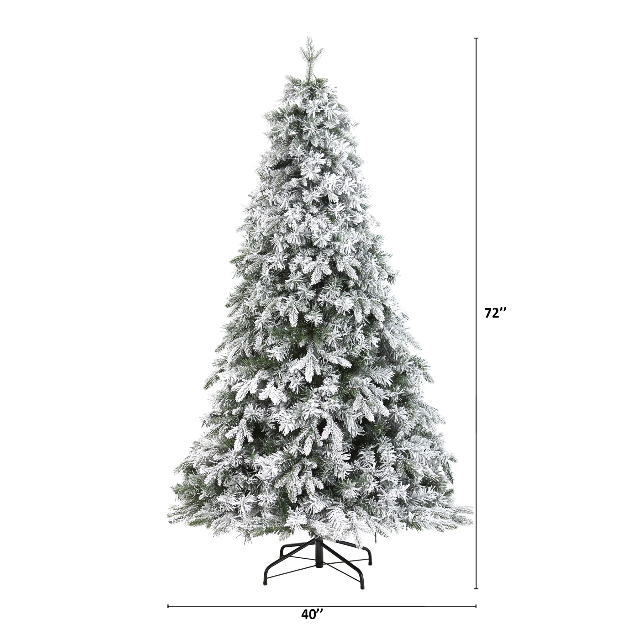 Nearly Natural 6-ft Pine Pre-lit Traditional Flocked Artificial ...