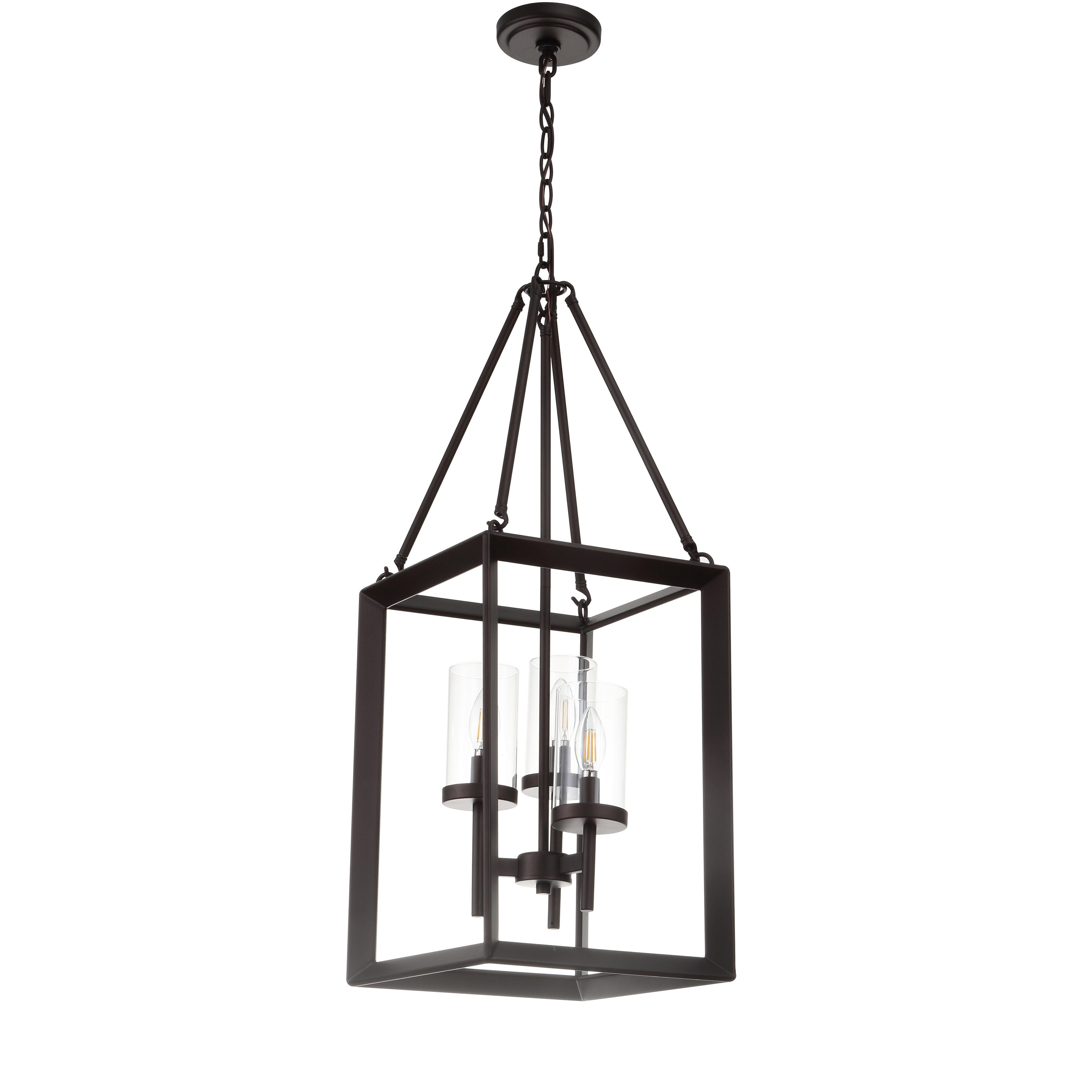 Geometric Bronze 12" LED Glass Pendant Light