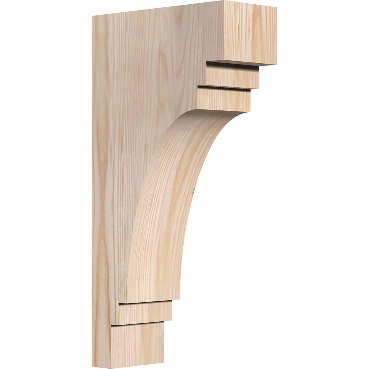 Ekena Millwork COR04X08X16PEC00SDF 3.5-in x 8-in x 16-in Pescadero Unfinished Douglas fir Wood Paintable/Stainable Corbel