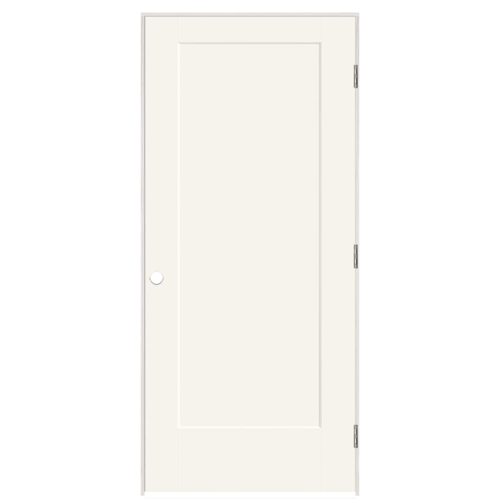 Masonite 895832 36-in x 80-in White Solid core 1-panel square Left hand Smooth Prefinished Molded composite Flat Jamb Single Prehung Interior Door