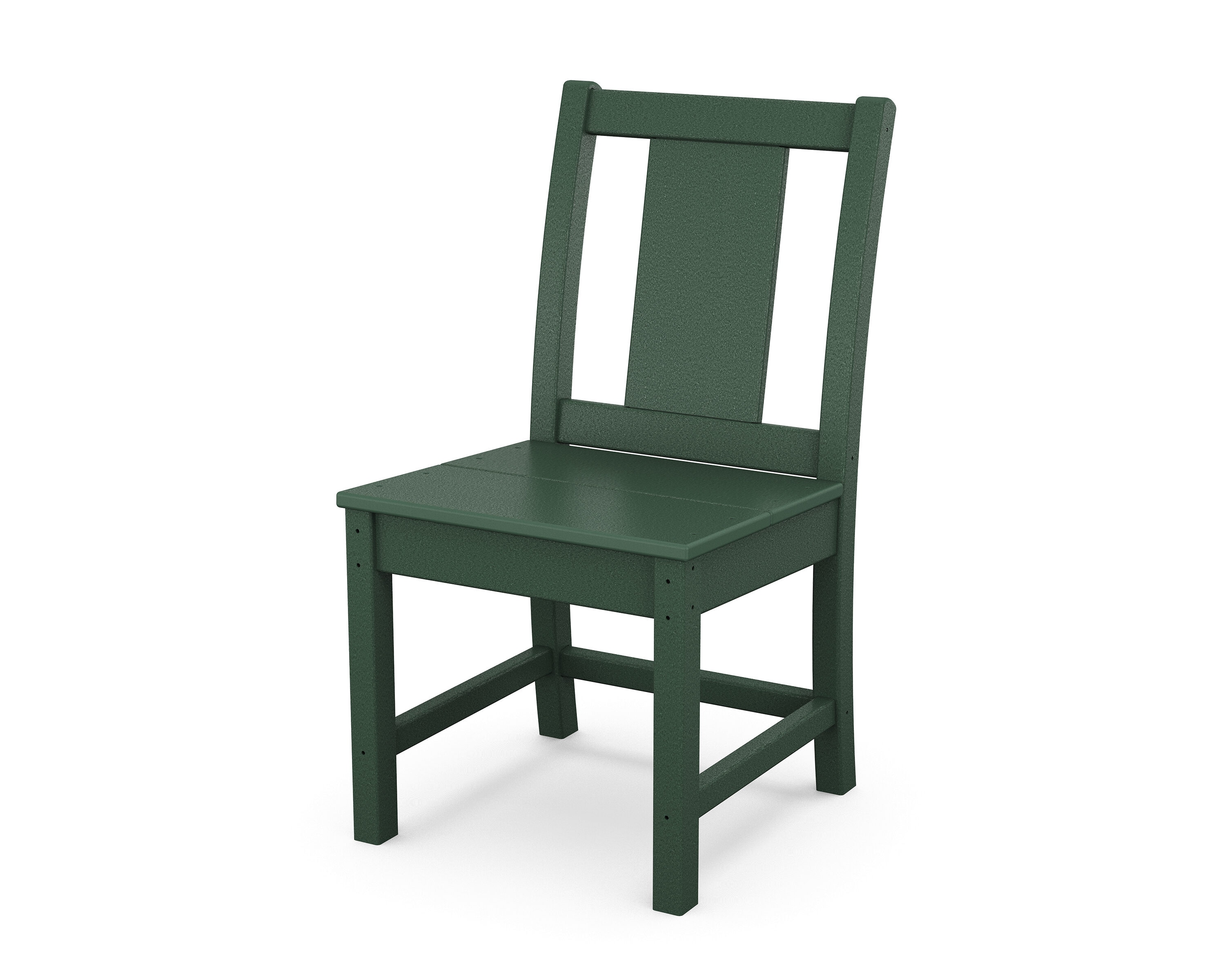 POLYWOOD TLD160GR Prairie Green Plastic Frame Stationary Dining Chair with Slat Seat