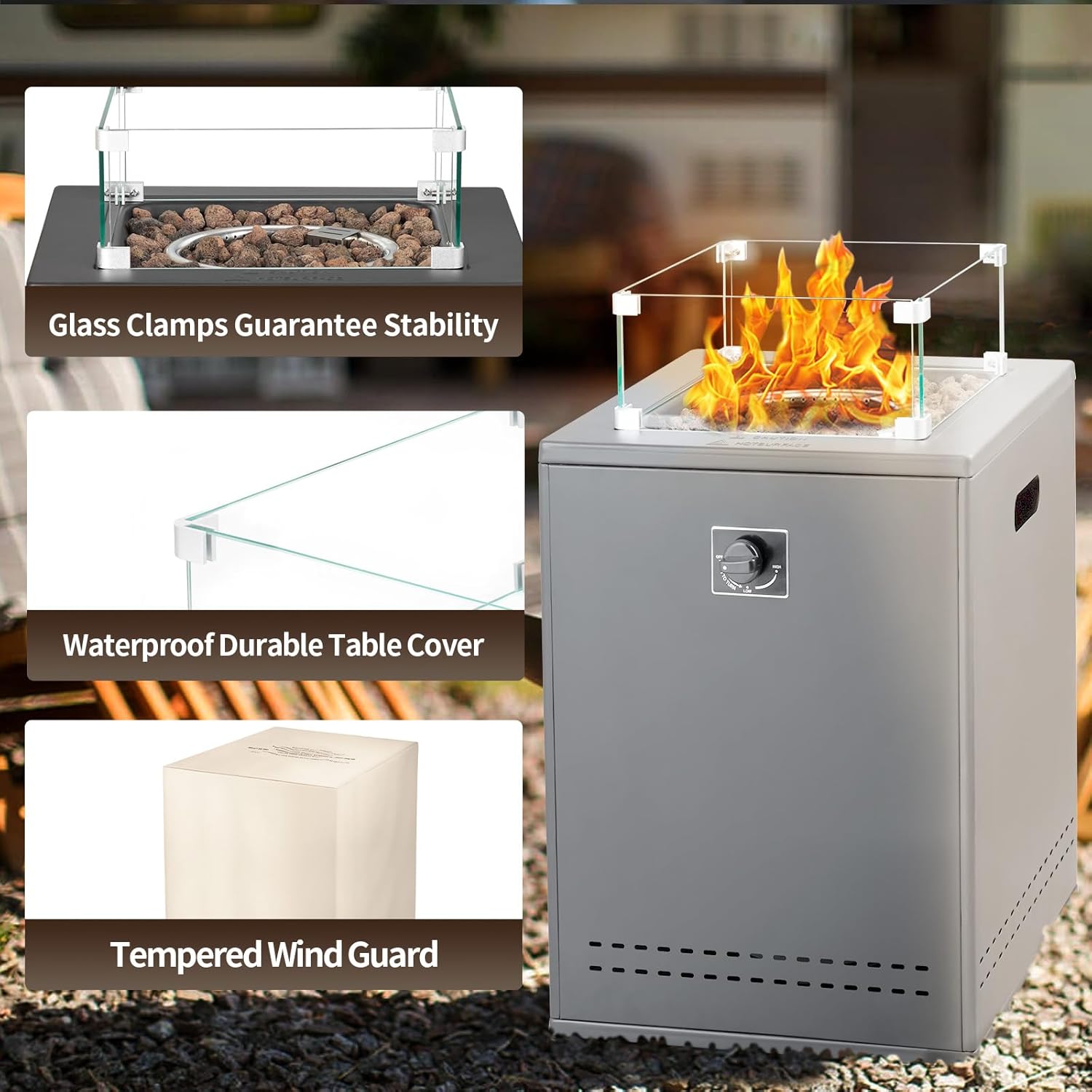 R.W.FLAME 46S22-GREY Gas-Fire-Pit-Accessories - View #4