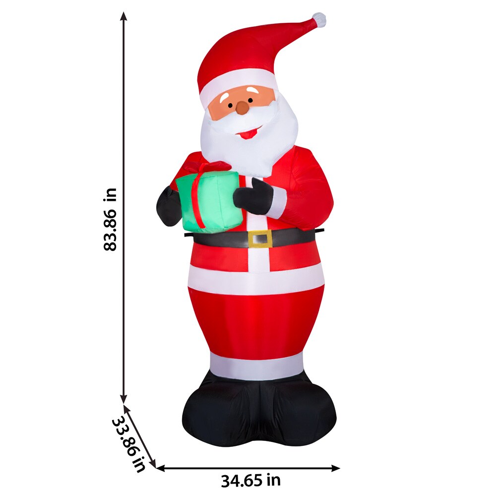 Holiday Living 7-ft Black Santa with Gift Inflatable in the