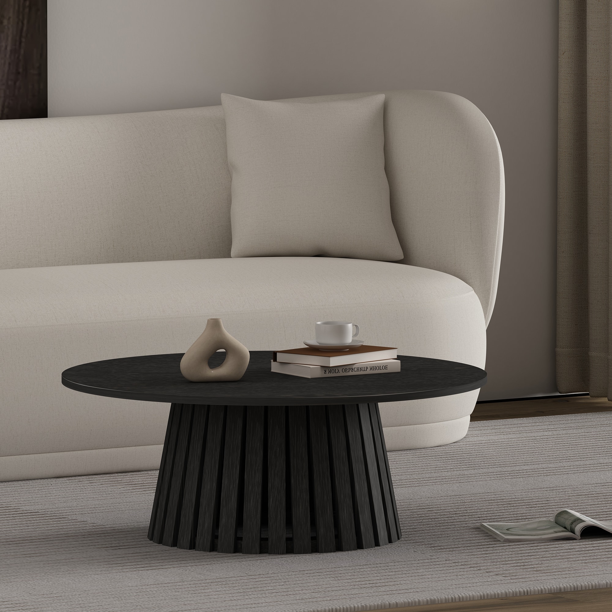 Manhattan Comfort CT019-BK Black Modern Coffee Table