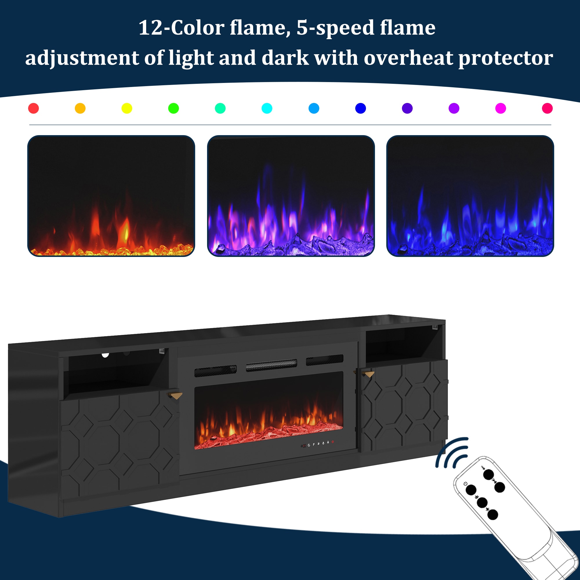 Clihome CL-JHTVB36-BK Electric-Fireplaces - View #12
