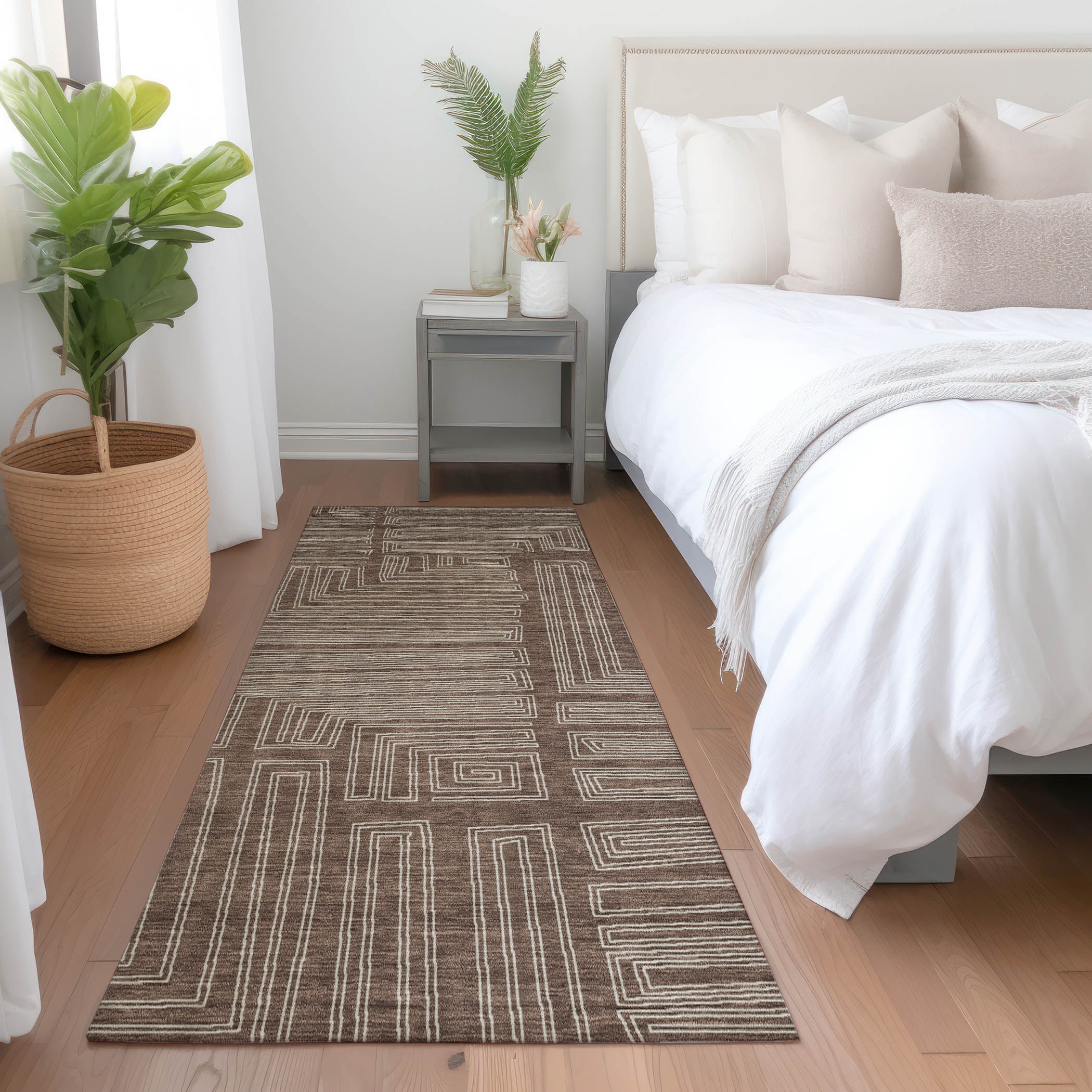 Addison Rugs ACN1045BR2X8 Chantille ACN1045BR 2 x 7 (ft) Polyester Brown Rectangular Indoor/Outdoor Geometric Machine washable Runner rug