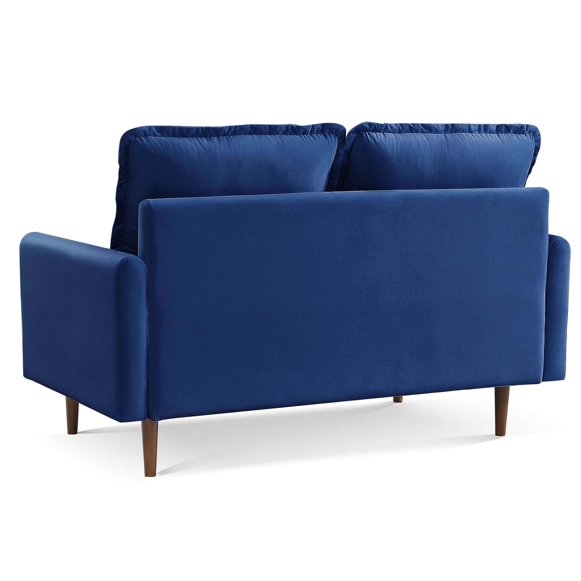 57 Inch Blue Velvet Loveseat with Solid Wood Legs
