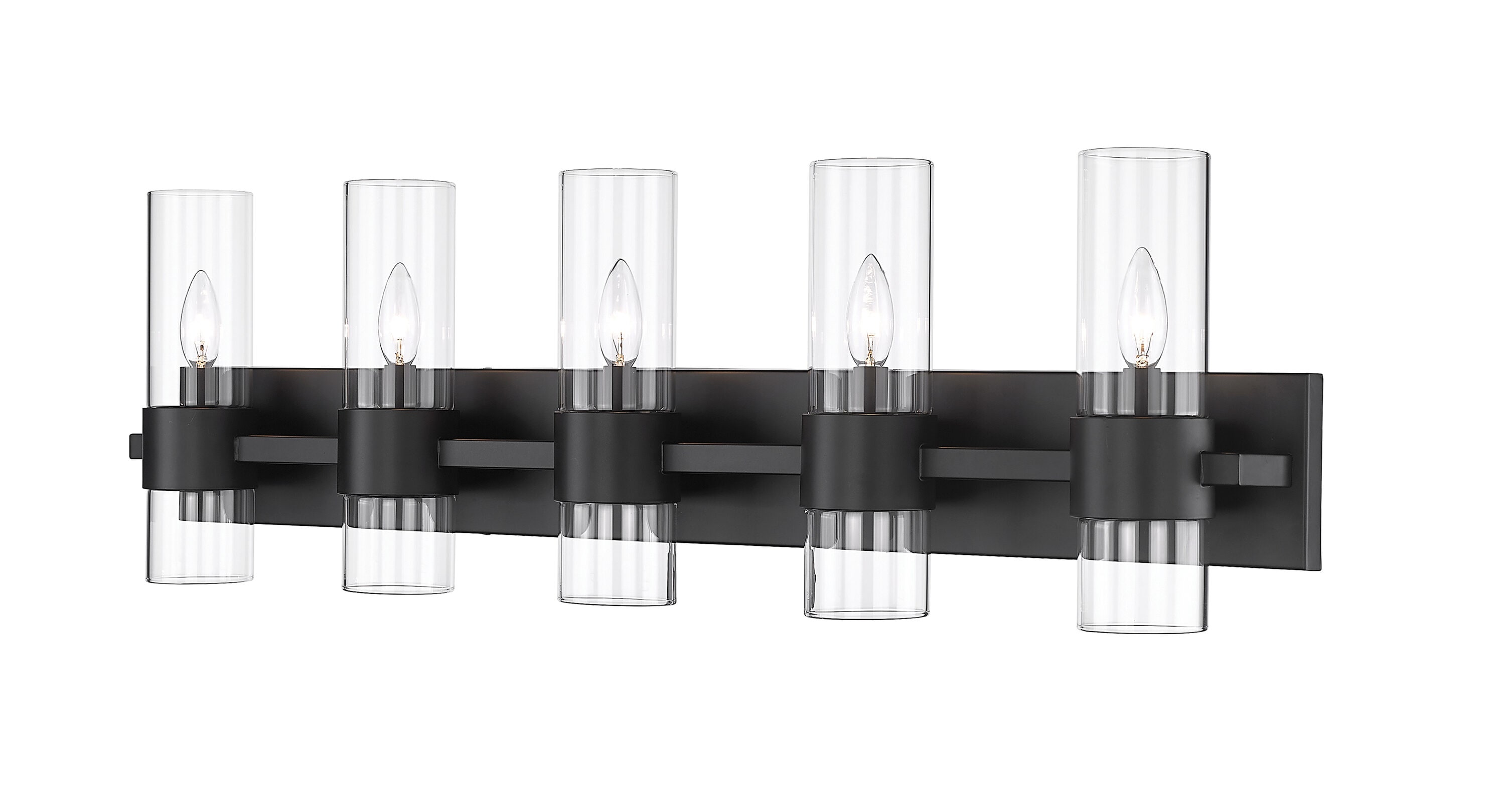 Z-Lite 343-5V-MB Lawson 38-in 5 -Light Matte Black Transitional Vanity light