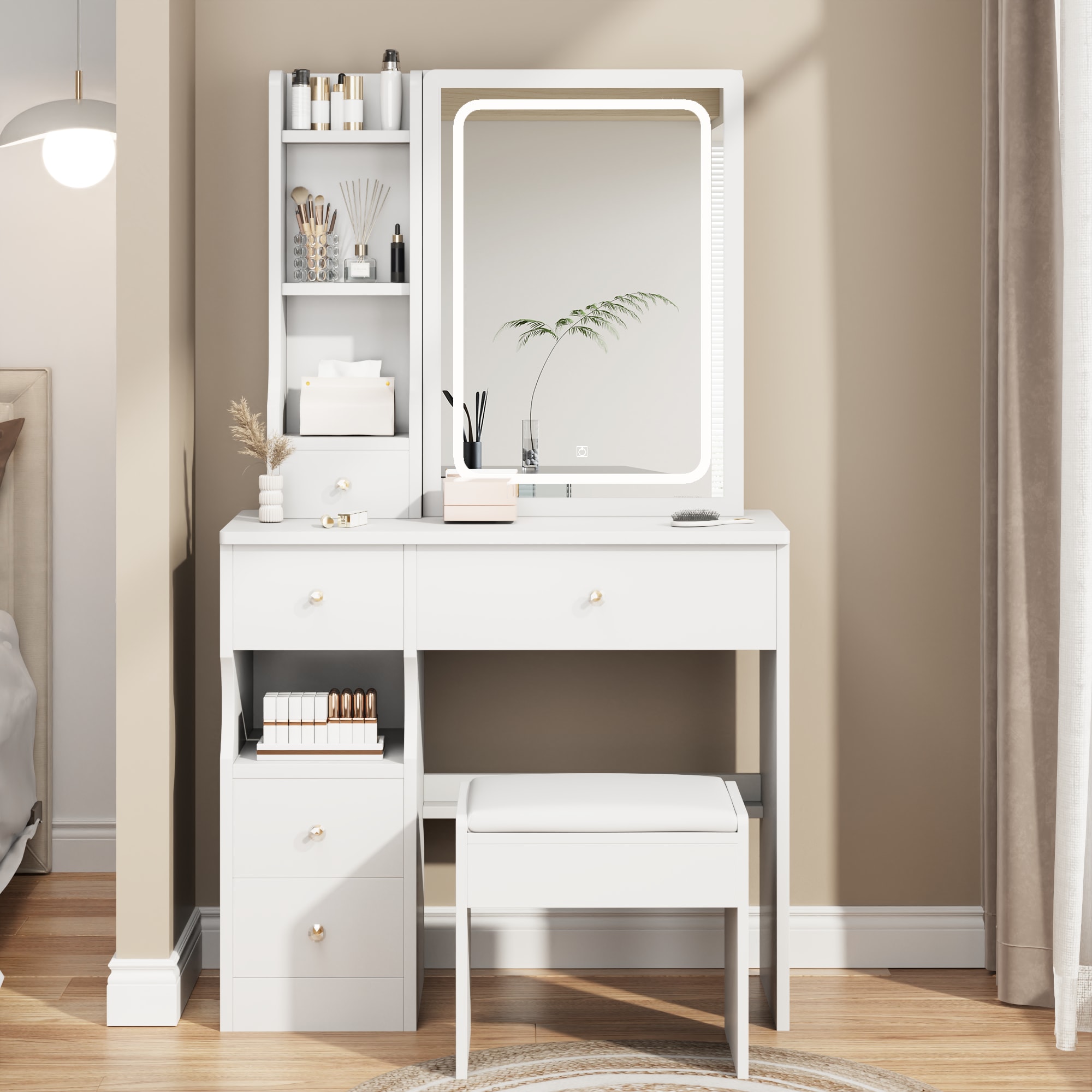  SZT-14 12.6-in White Makeup Vanity