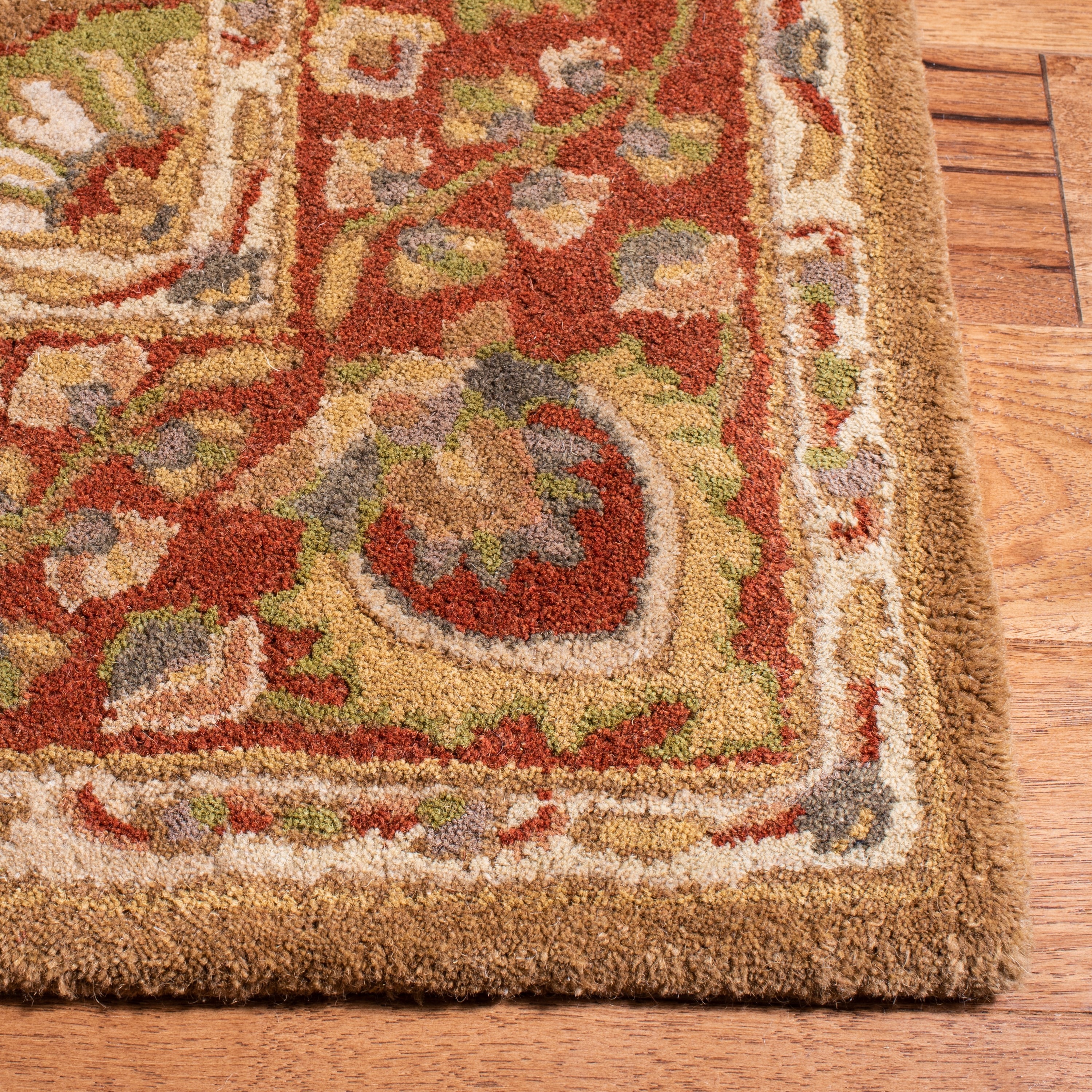 Handmade Ivory Round Wool Tufted Reversible Area Rug