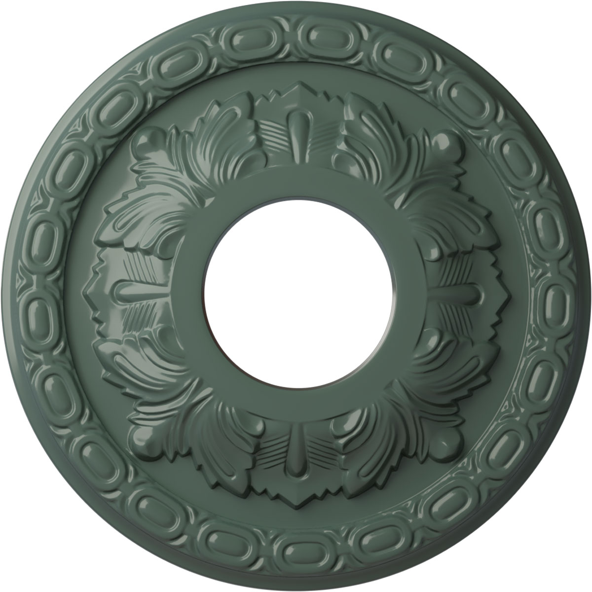 Ekena Millwork CM11LFCBF Leaf 11.375-in W x 11.375-in L Painted Cloud Burst Polyurethane Whole Ceiling Medallion