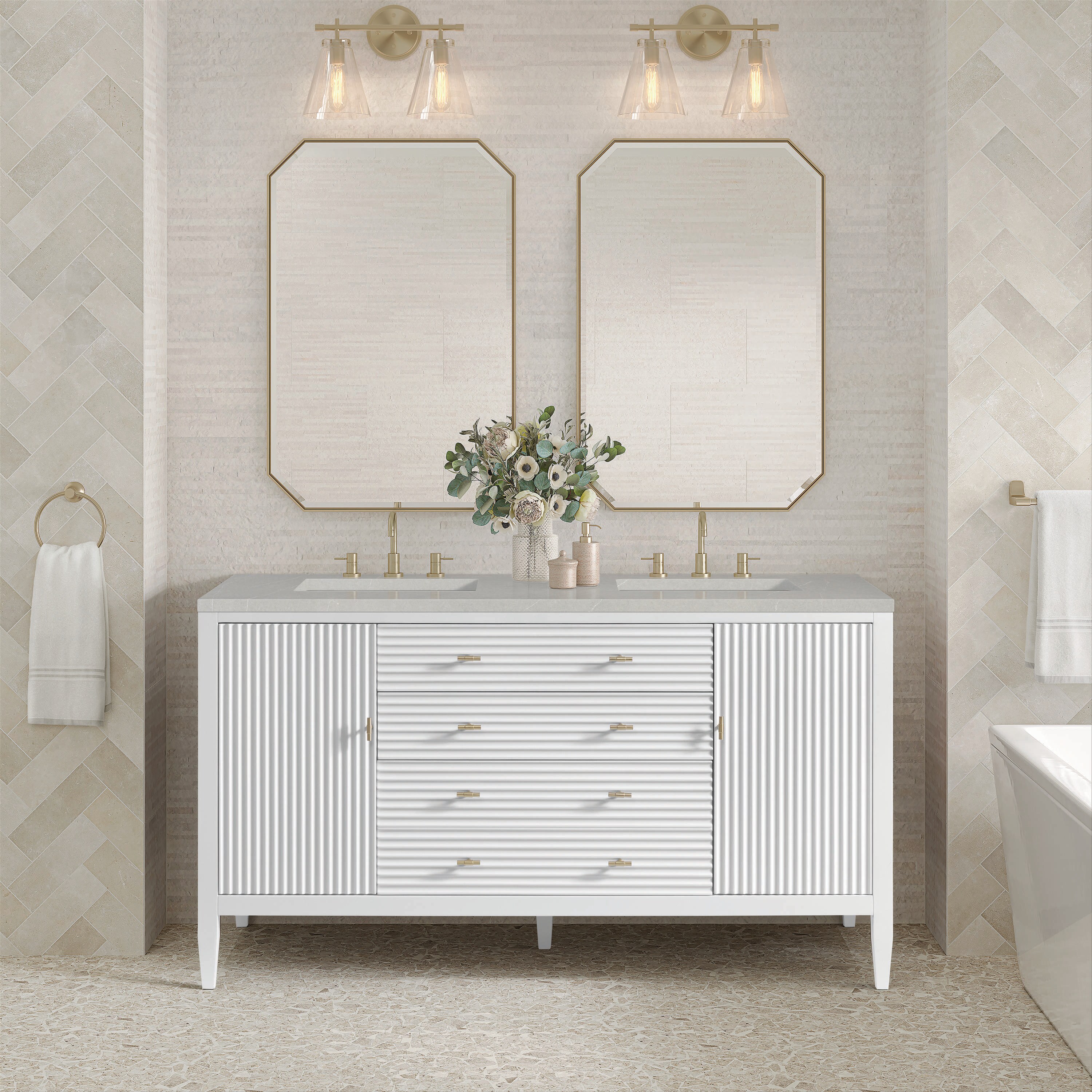 James Martin Vanities 485-V60D-BW-3ESR Bath-Vanity-Combo - View #2