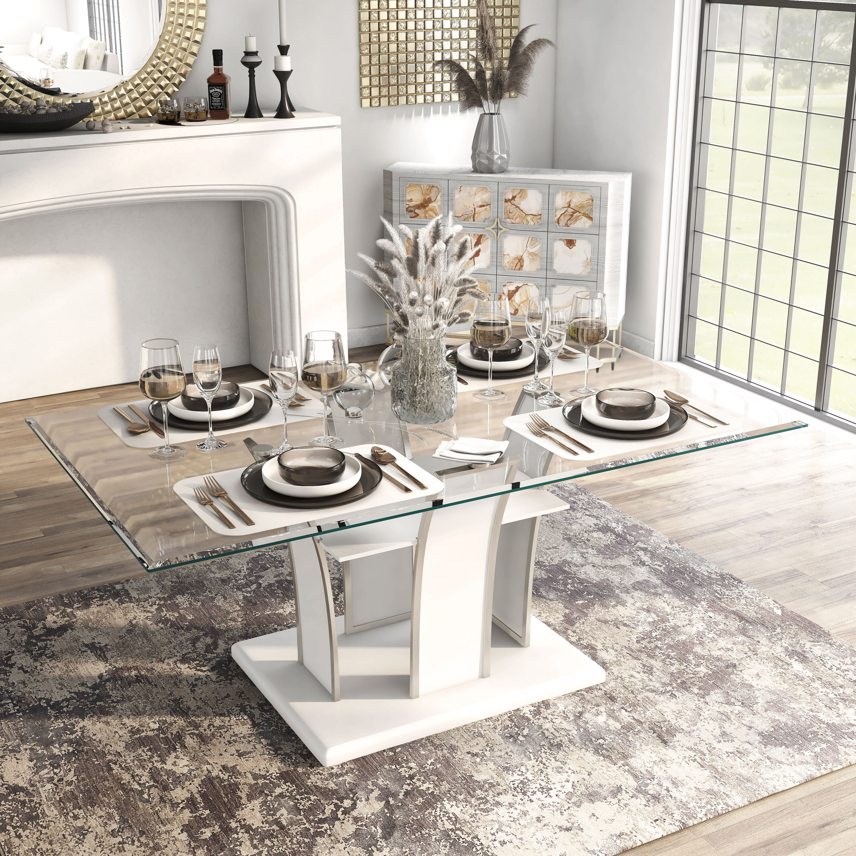 Furniture of America IDF-8372WH-T-7PC Dining-Sets - View #9