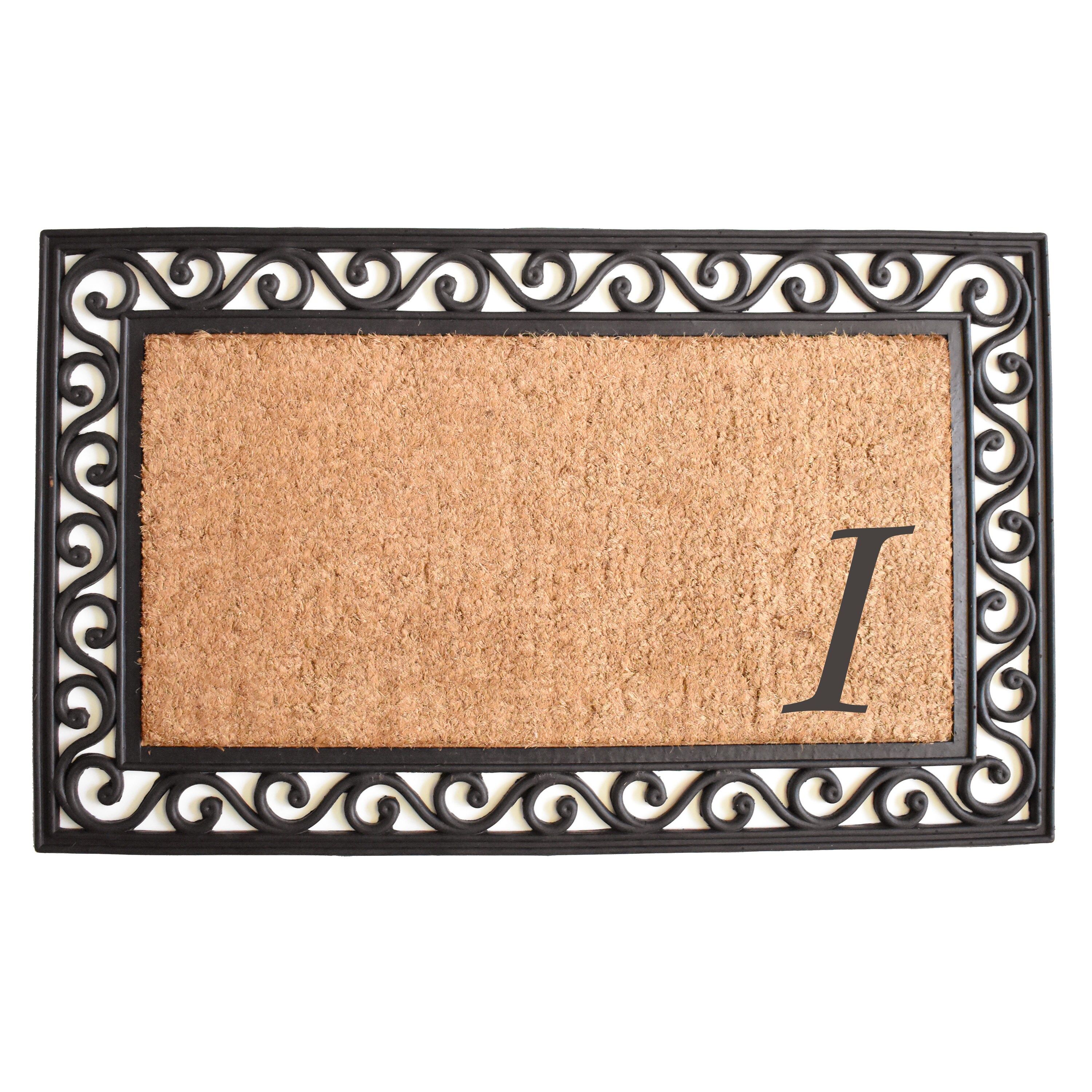 Callowaymills 104021830I 1-1/2-ft x 2-1/2-ft Natural/Black Coir/Rubber Rectangular Indoor or outdoor Decorative Door mat