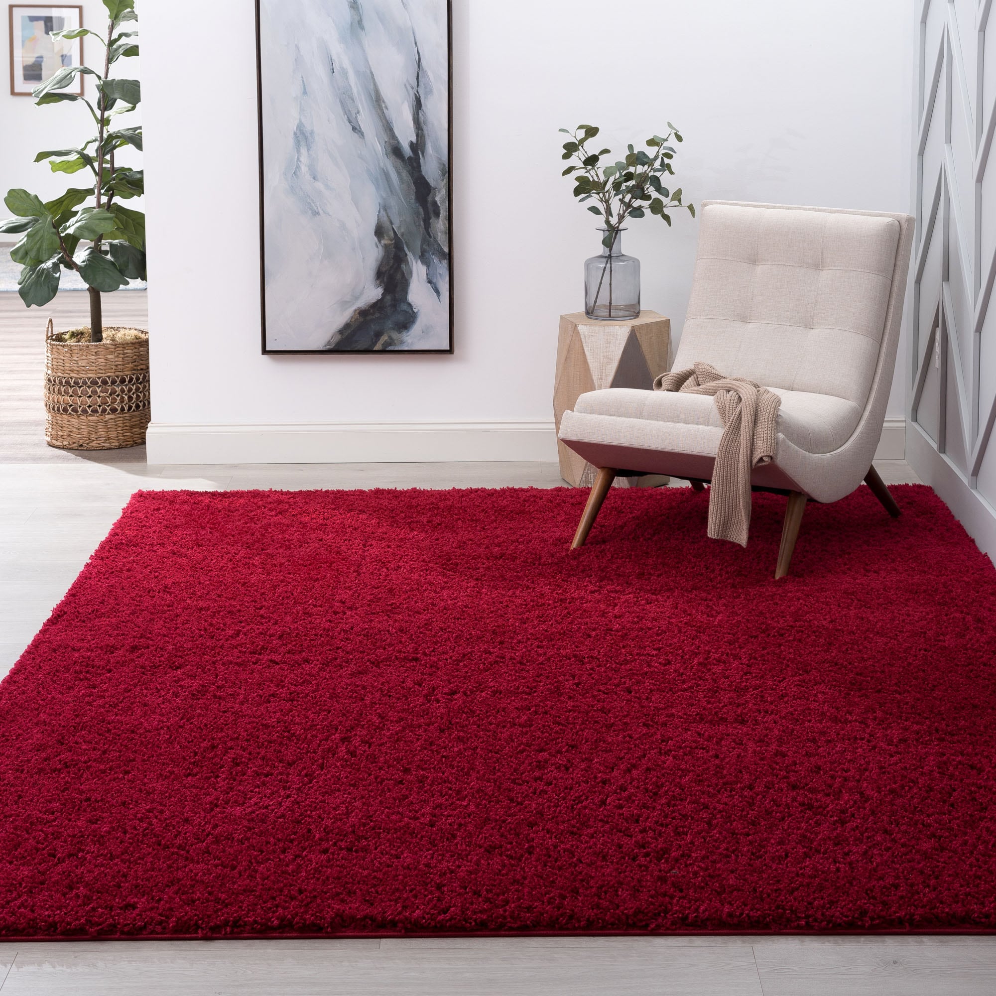 Tayse JRS1006 3X5 3 x 5 (ft) Loomed Polypropylene Red Rectangular Indoor Area rug