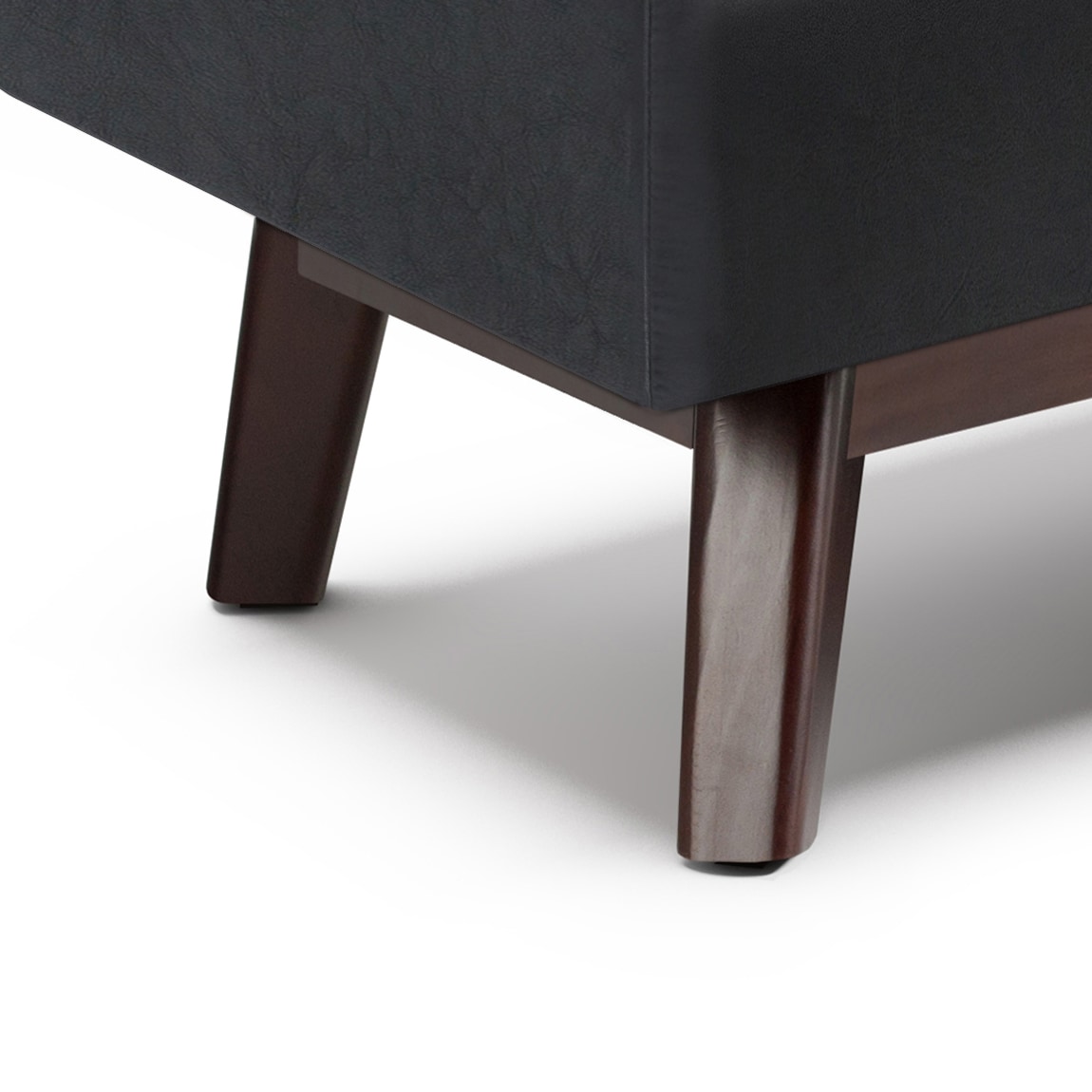 Owen Mid Century Modern Black Rubberwood Cocktail Ottoman