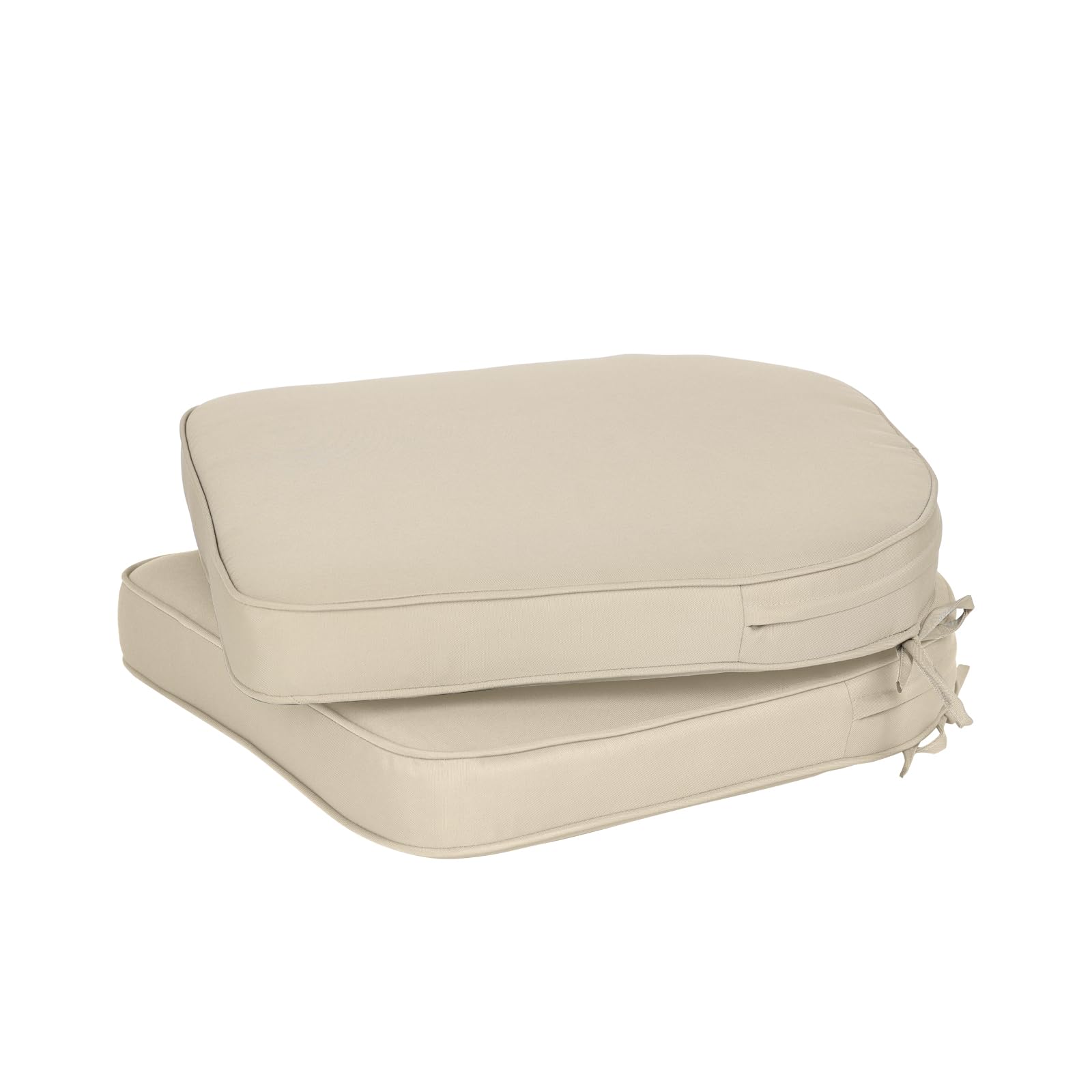 Aoodor A281-PBNBN Patio Furniture Cushions 19-in x 18-in 2 -Piece Khaki Patio chair cushion