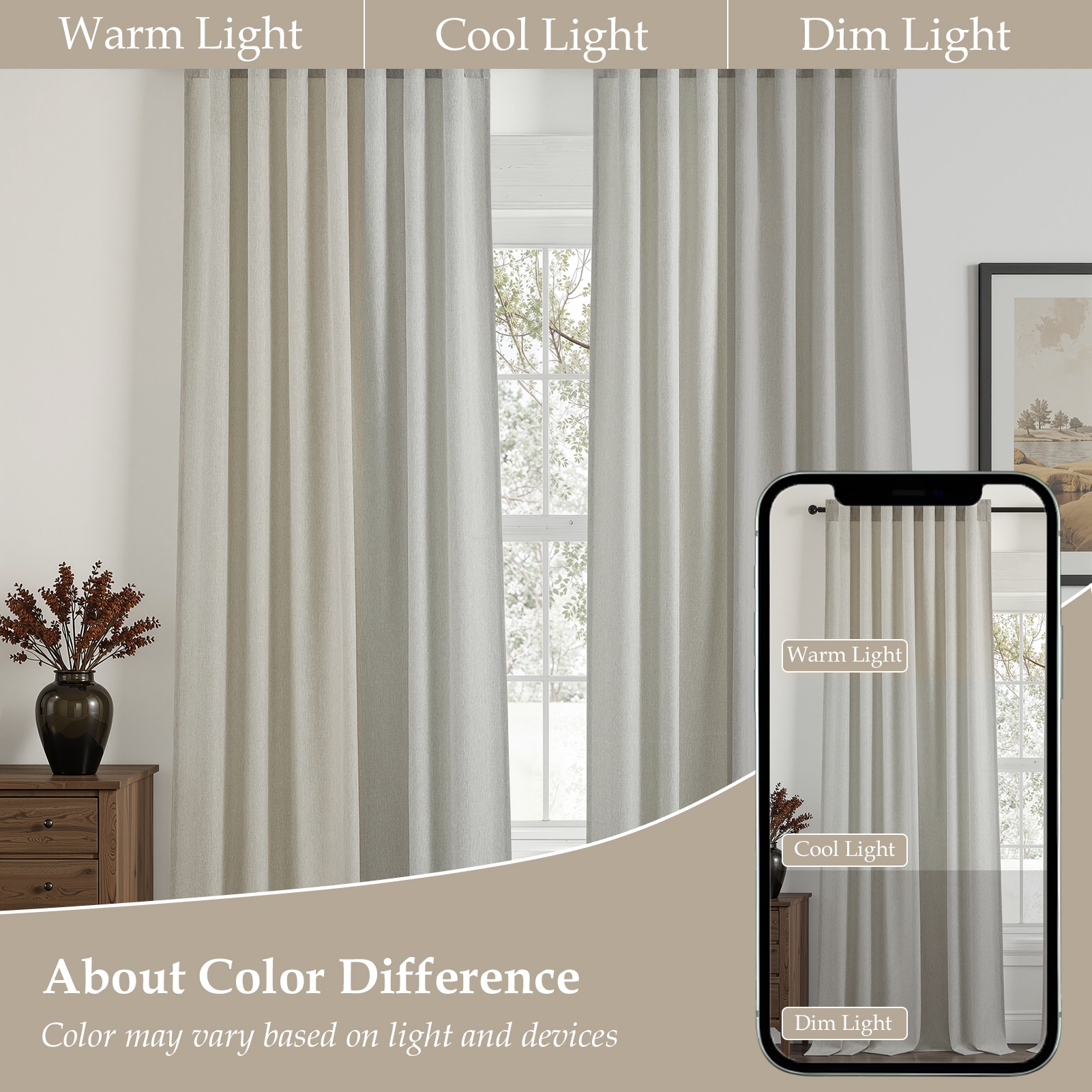Topfinel 227RB NATURAL 52X84 curtains - View #6