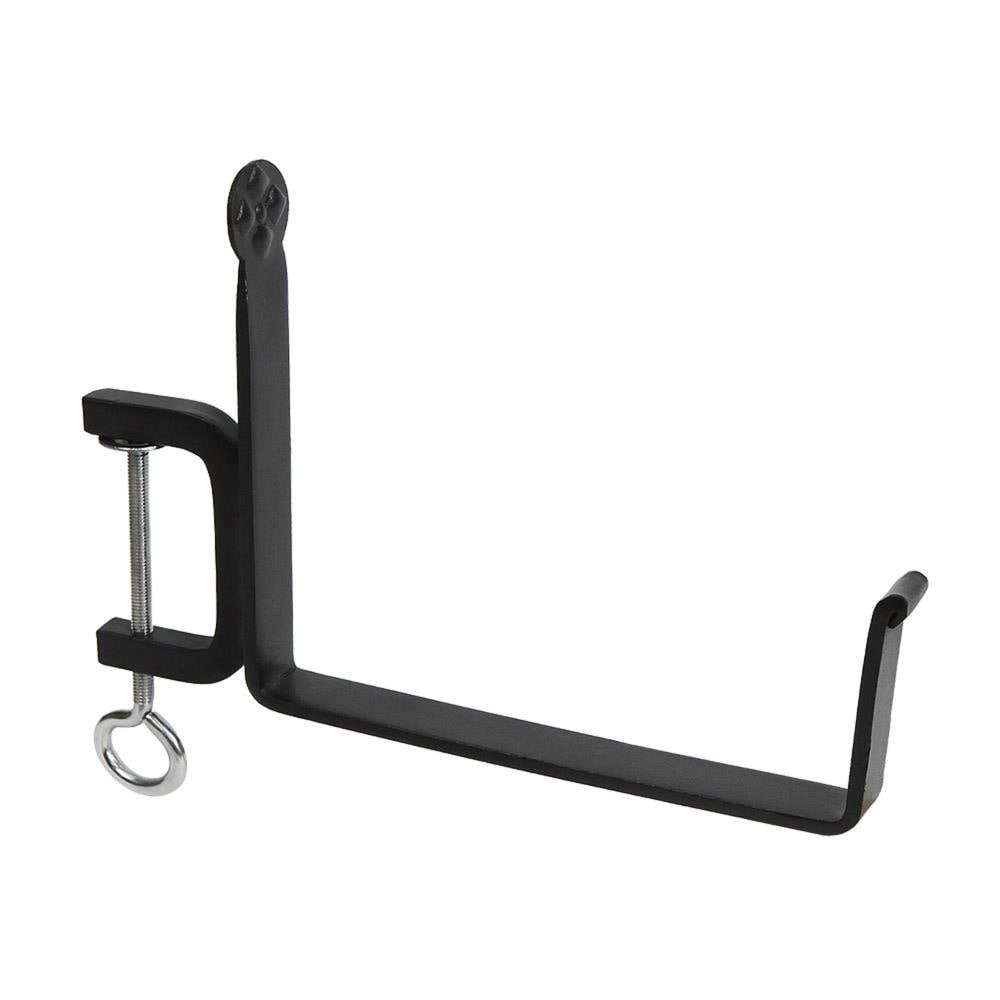 Black Wrought Iron Clamp-On Flower Box Brackets