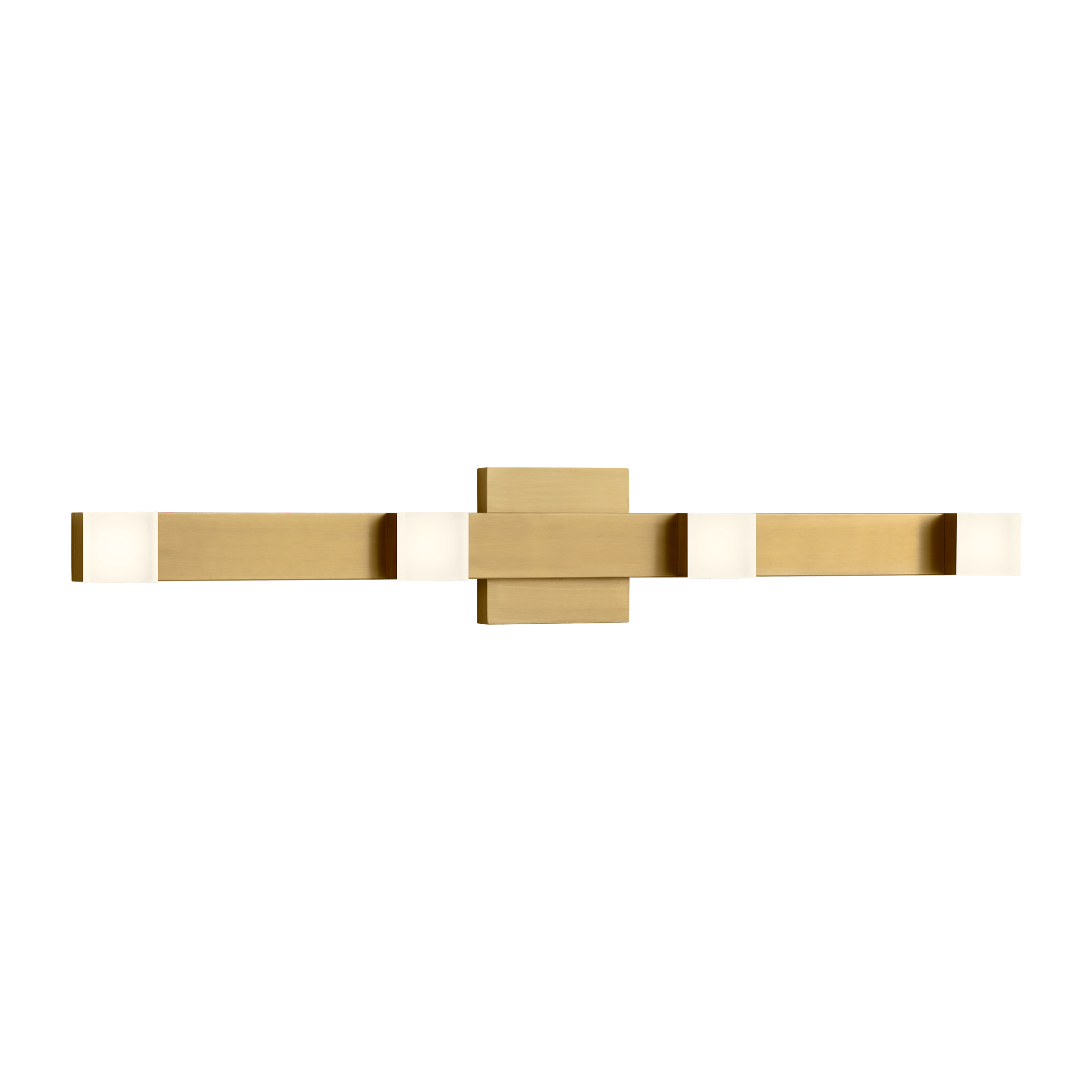 Scott Living DJV1071SB-L1 Brander 30.375-in 4 -Light Satin Brass Integrated LED Modern/contemporary Vanity light
