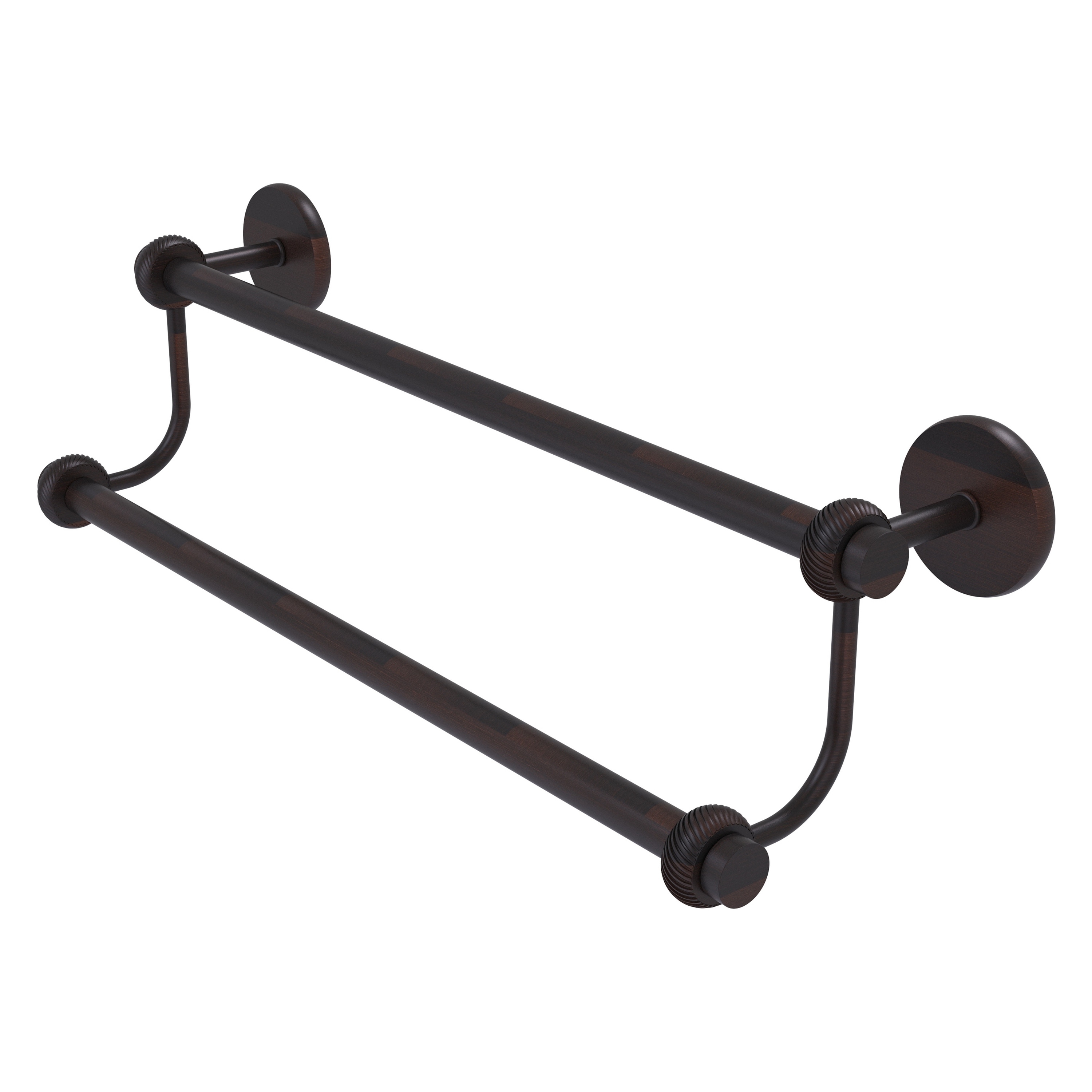 Allied Brass 7272T/18-VB Satellite Orbit Two 18-in double Venetian Bronze Wall mount Double Towel Bar
