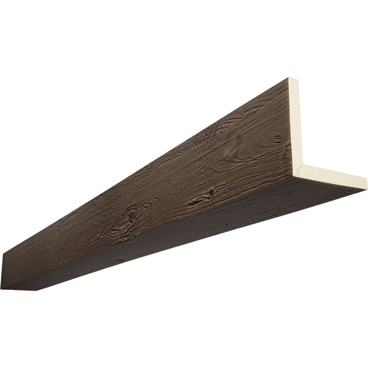 Ekena Millwork BMKP2C0100X040X120ZD 1-in x 10-in x 10-ft Aged Finished Urethane L-Shaped Decorative Beam