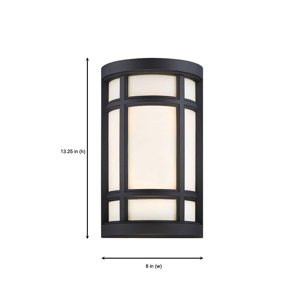 Matte Black Opal Glass 13" Wall Sconce