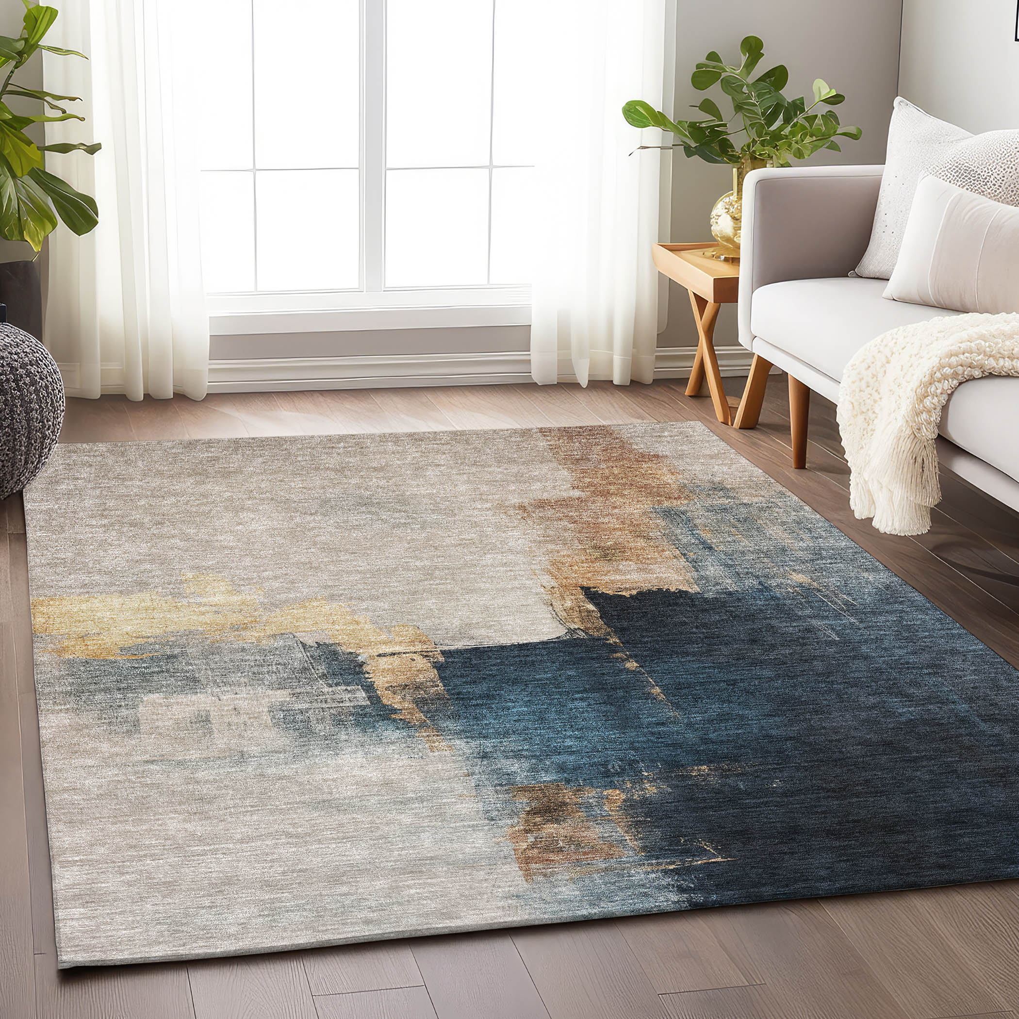 Addison Rugs ACN1071TP3X5 Chantille ACN1071TP 3 x 5 (ft) Polyester Taupe Rectangular Indoor/Outdoor Geometric Machine washable Area rug