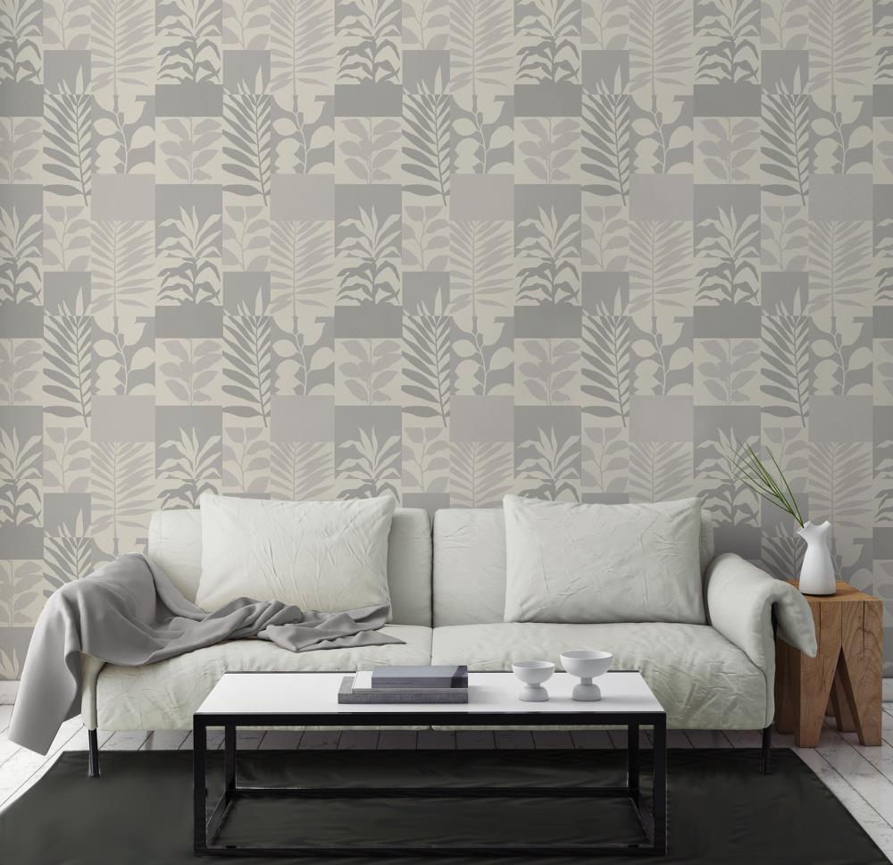 Advantage Bath 56.4-sq ft Silver Vinyl Ivy/Vines Unpasted Wallpaper at ...