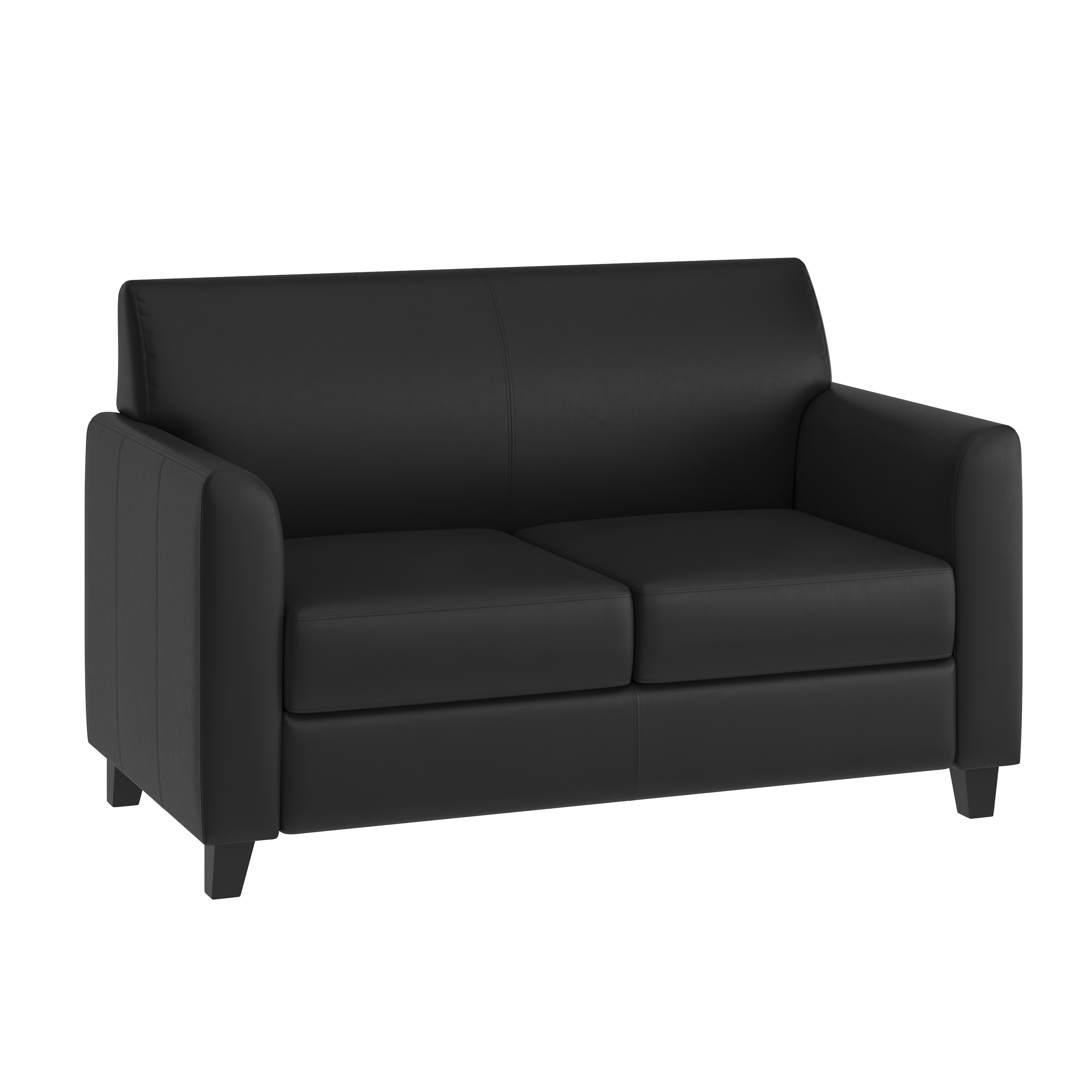Flash Furniture 847254054409 HERCULES Diplomat 52-in Modern Black Faux leather 2 -seater Loveseat