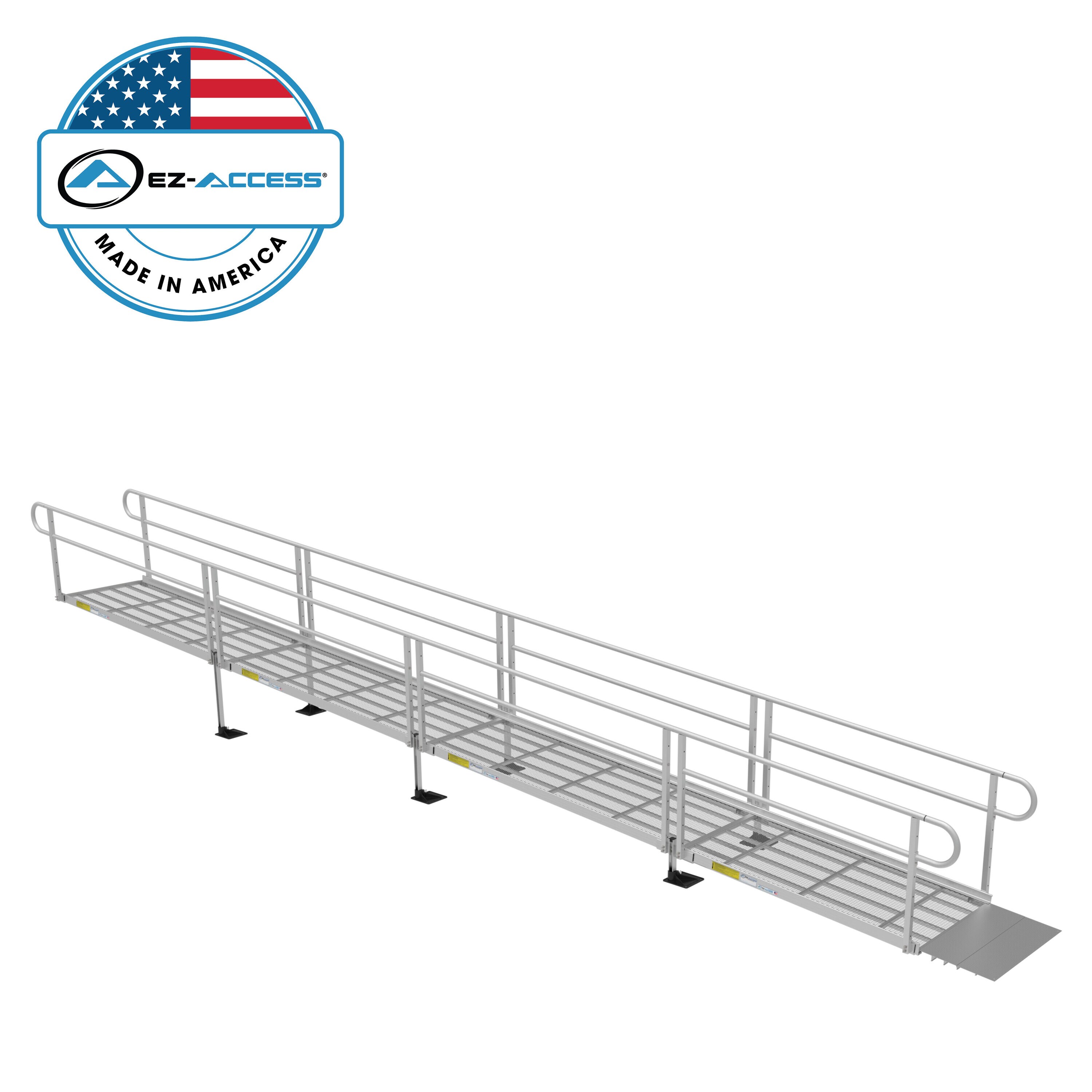 EZ-ACCESS P3G SEM30 30-Feet x 40.25-Inches Aluminum Modular Entryway Wheelchair Ramp