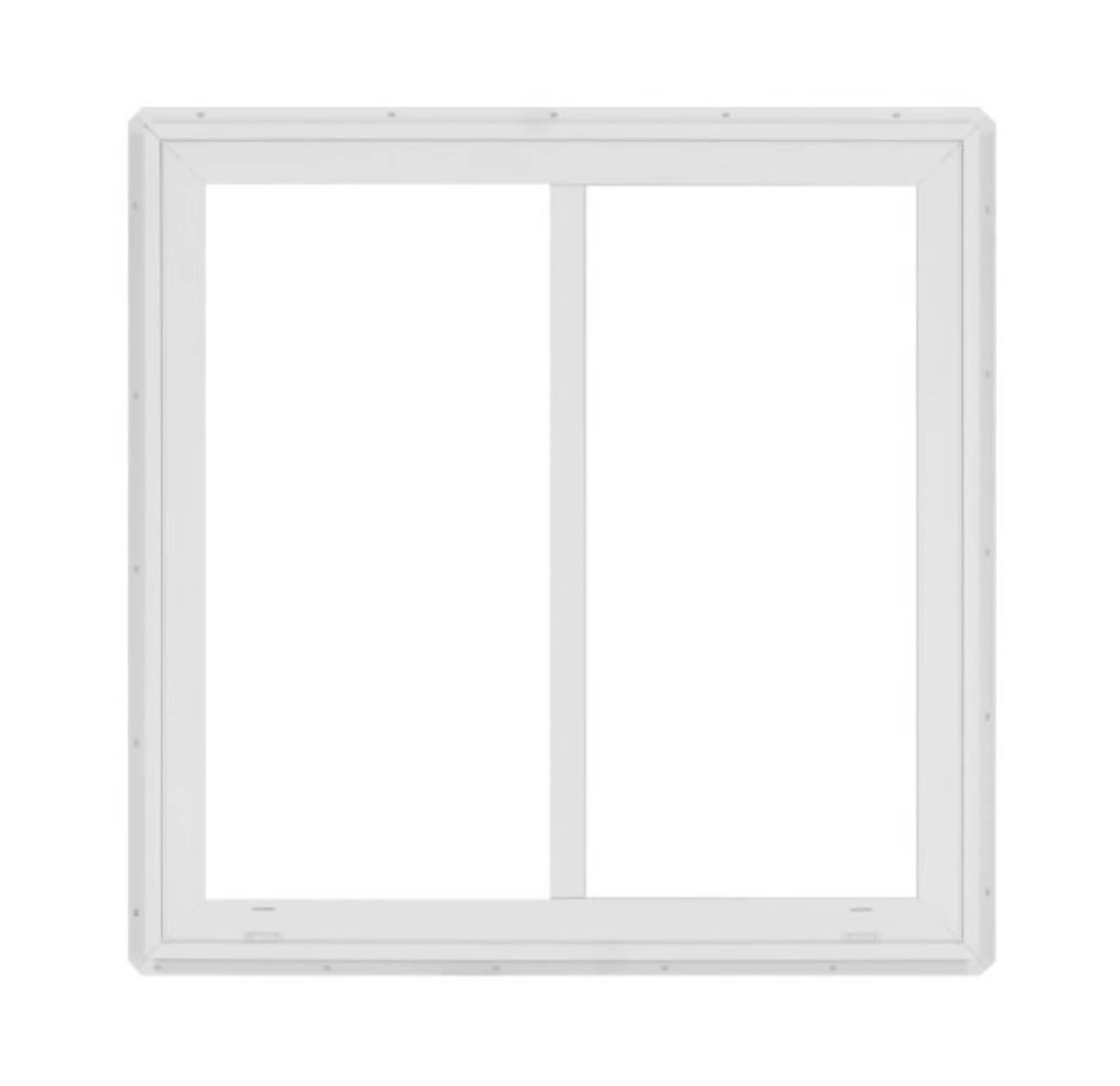 RELIABILT VPSI3636RB 14500 Series 35-1/2-in x 35-1/2-in White Exterior White Interior Left-Handed Vinyl Sliding Window Single strength (Half Screen Included)