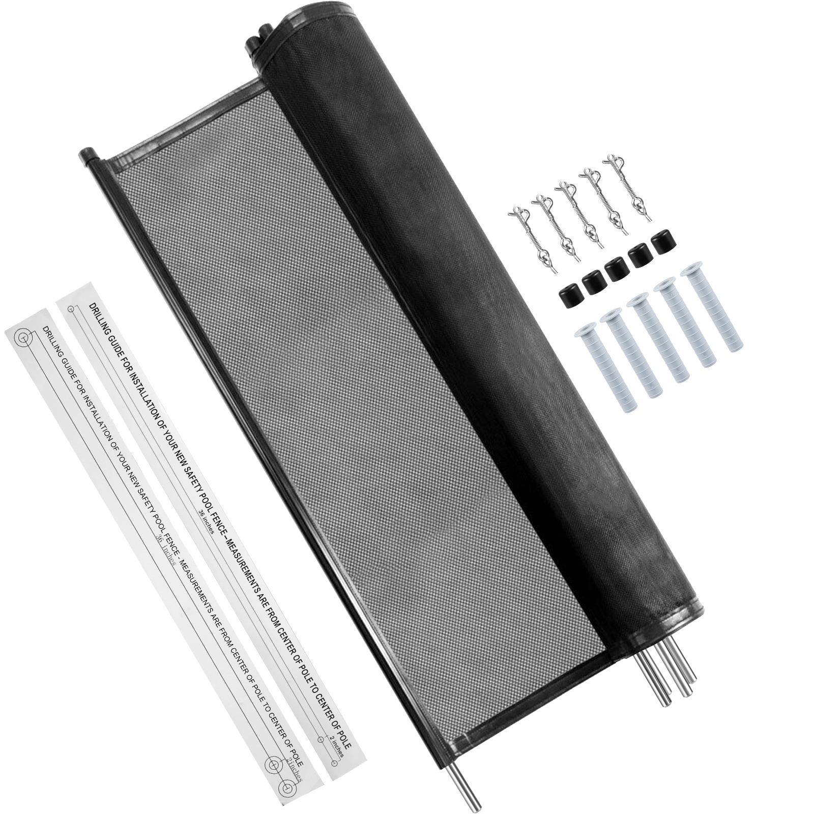 VEVOR 4-ft X 12-ft Black Aluminum Mesh Pool Safety Barrier Panel In The ...