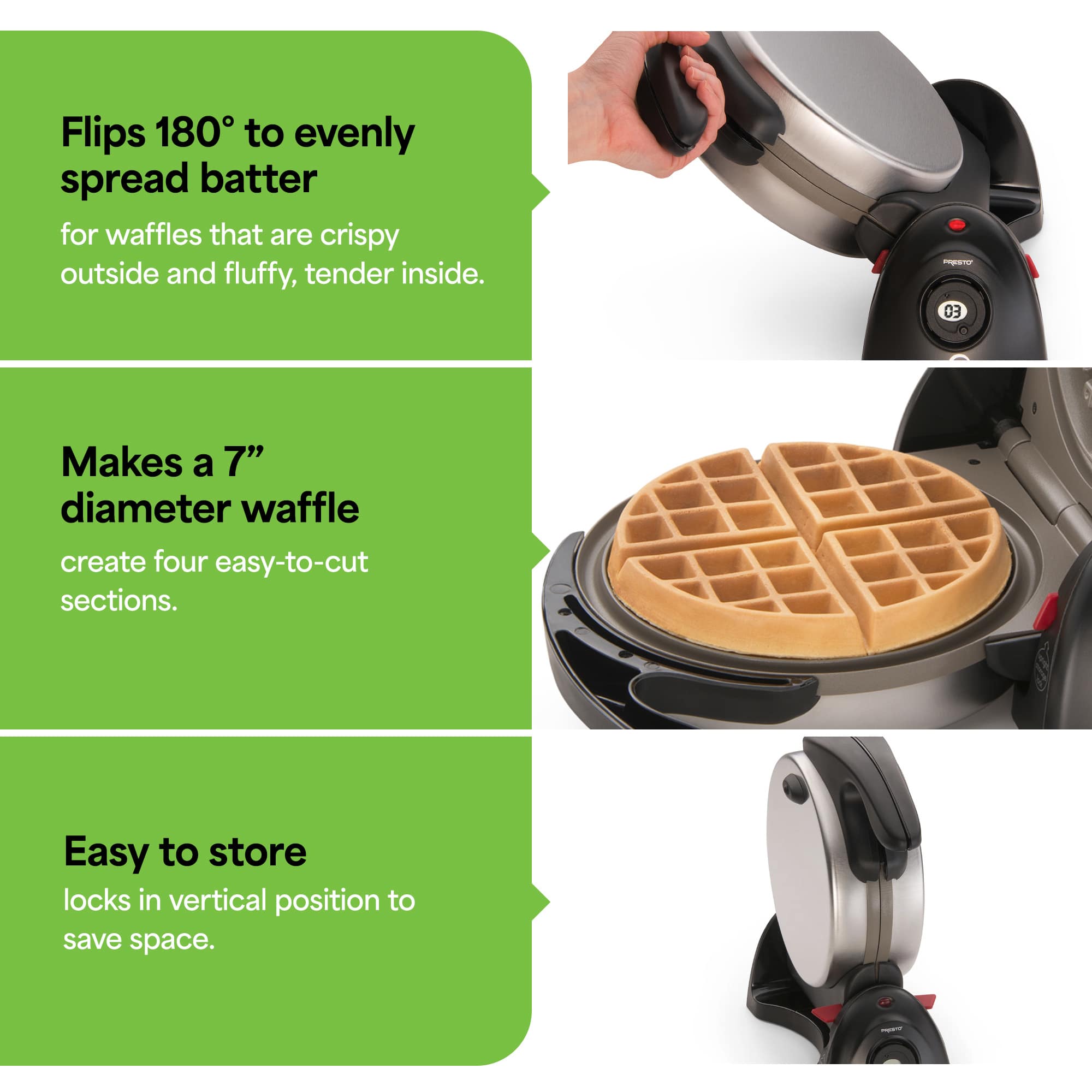 Presto FlipSide Belgian Waffle Maker Ceramic Kitchen