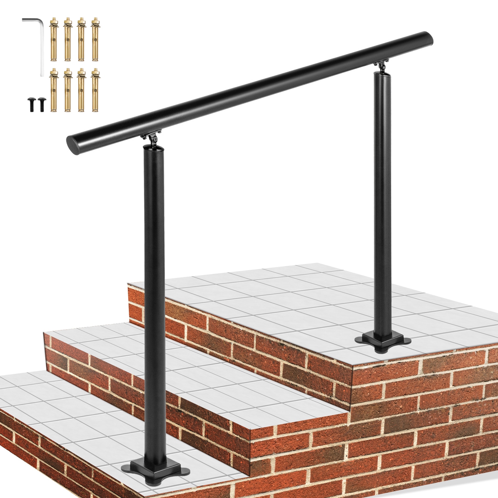 LOVMOR  3-ft x 36-in Black Aluminum Deck Handrail Kit