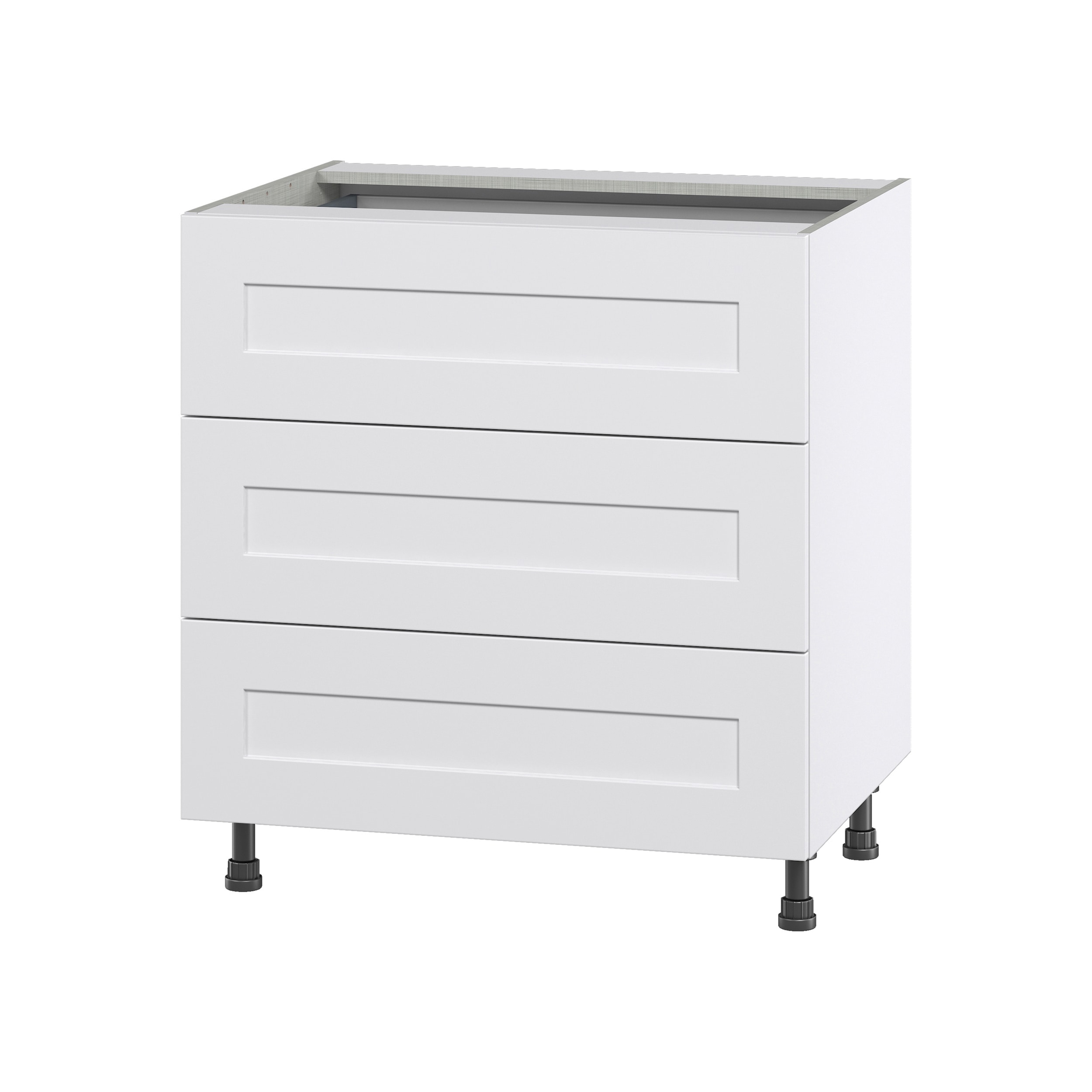 Hugo&Borg Jolie 30-in W x 34.5-in H x 24-in D Warm White 4-Drawer Base Fully Assembled Cabinet