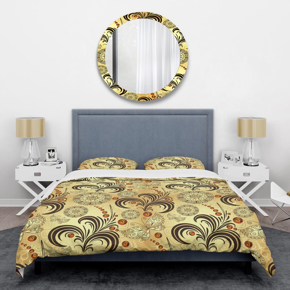 Designart BED24601-Q 3 -Piece Yellow Queen Duvet cover Set