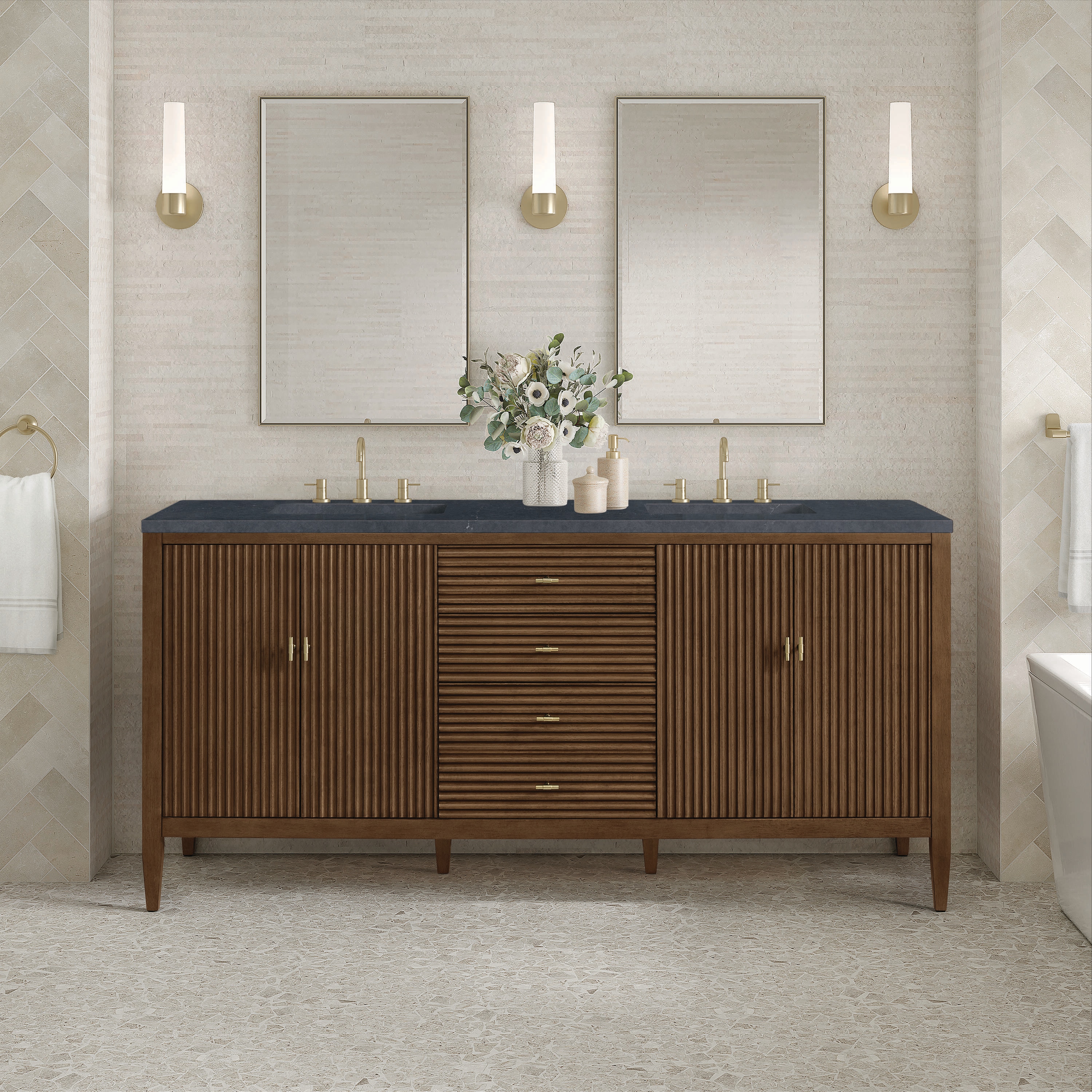 James Martin Vanities 485-V72-WLT-3CSP Bath-Vanity-Combo - View #2