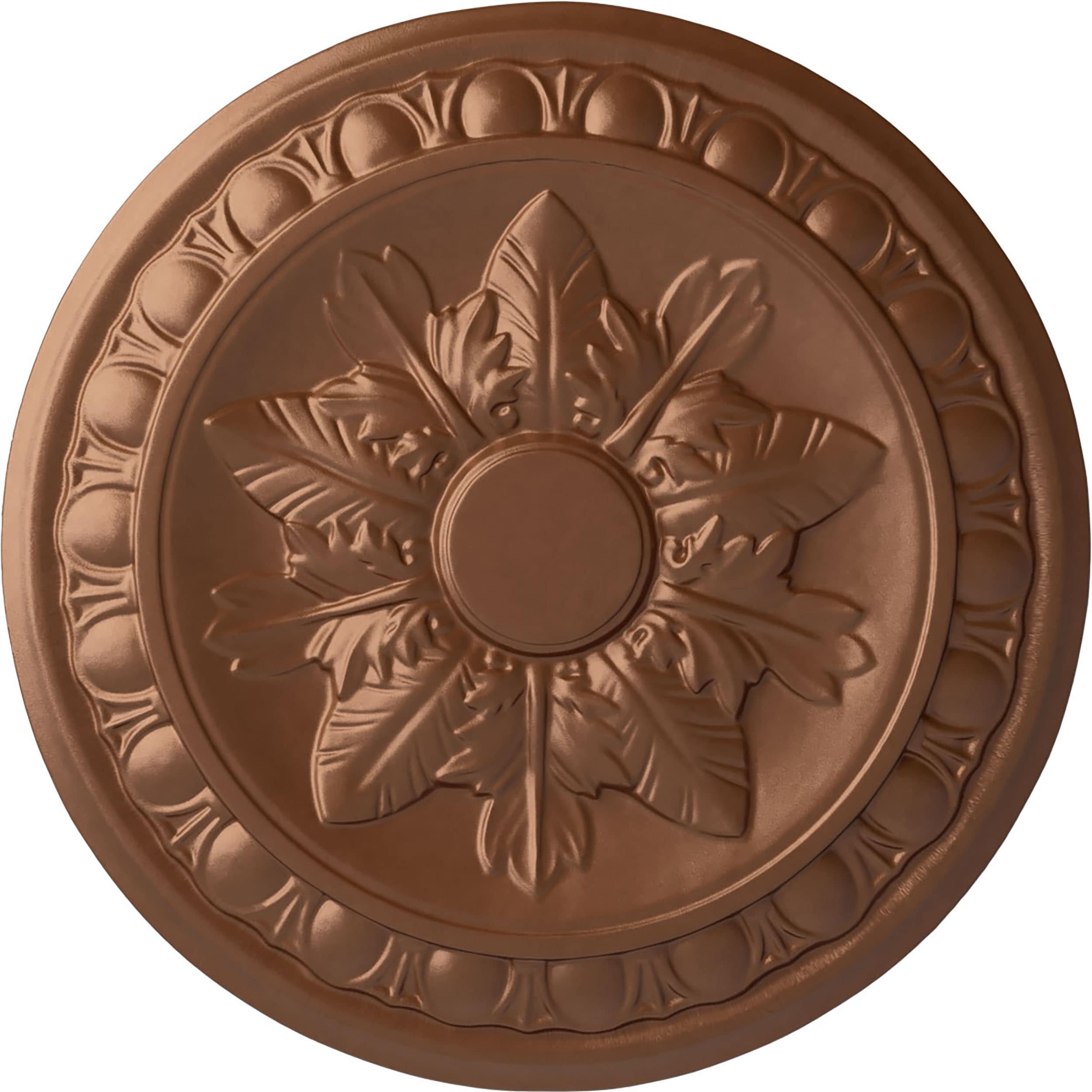 Ekena Millwork CM17EXPOS Exeter 17.75-in W x 17.75-in L Painted Polished Copper Polyurethane Whole Ceiling Medallion