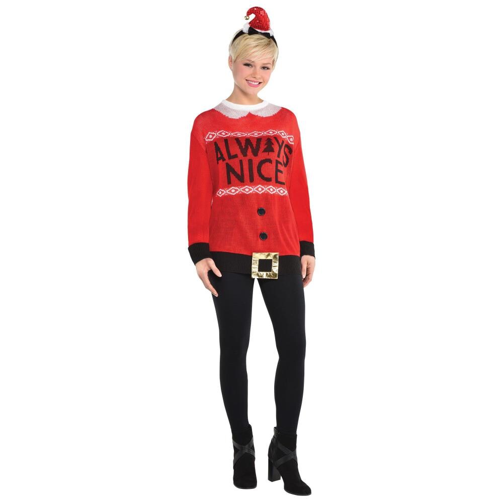 Amscan 8404690 Christmas Ugly Sweater Always Nice- Adult L/XL