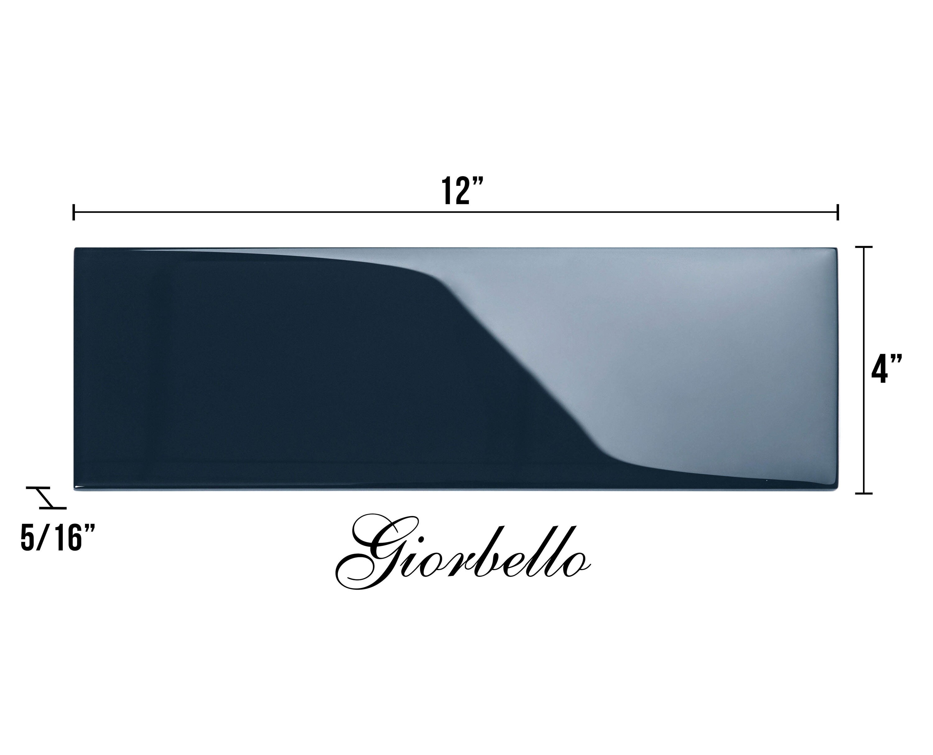 Midnight Blue 4" x 12" Glossy Glass Subway Wall Tile