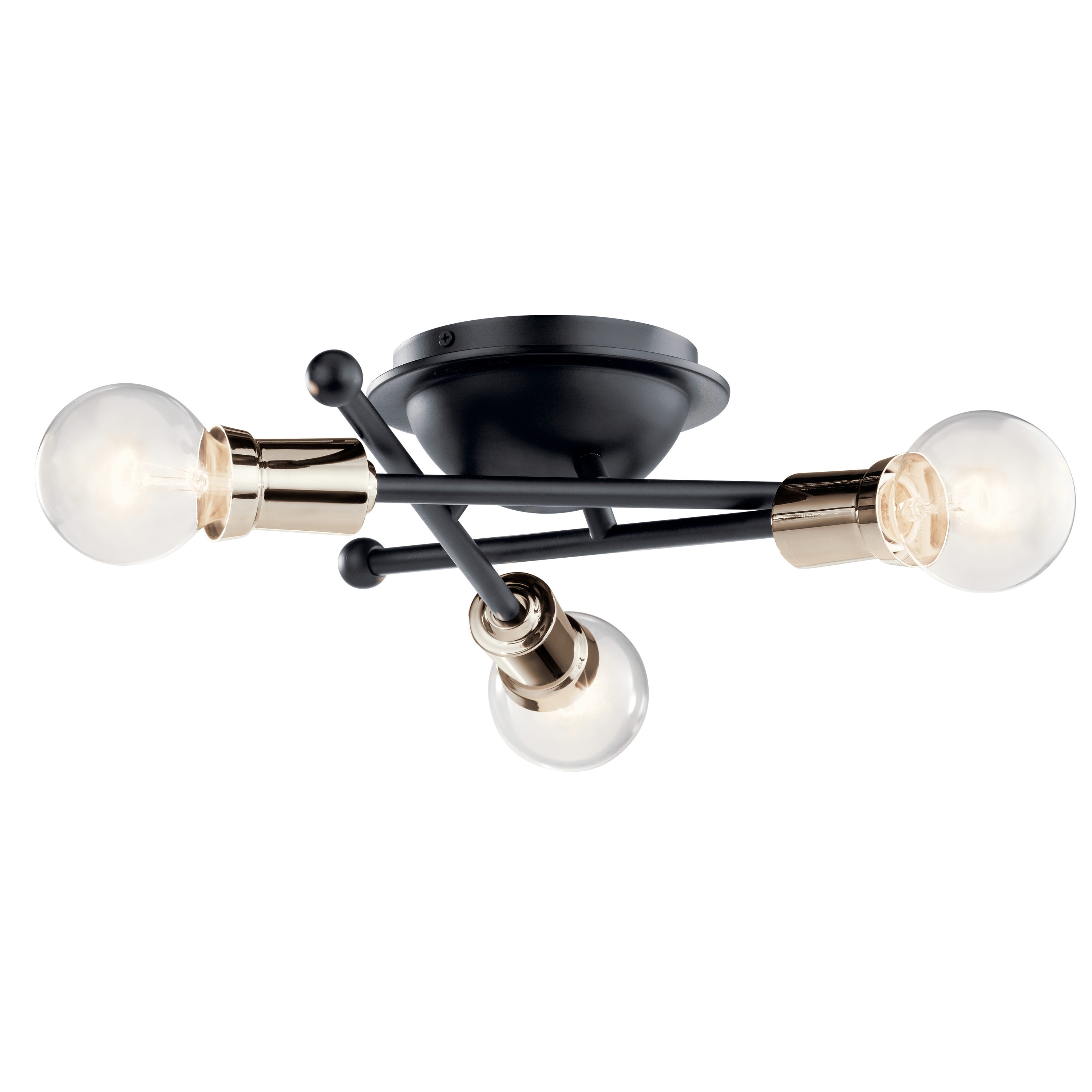 Kichler 43196BK Armstrong 3 -Light 15-in Black Flush Mount Light