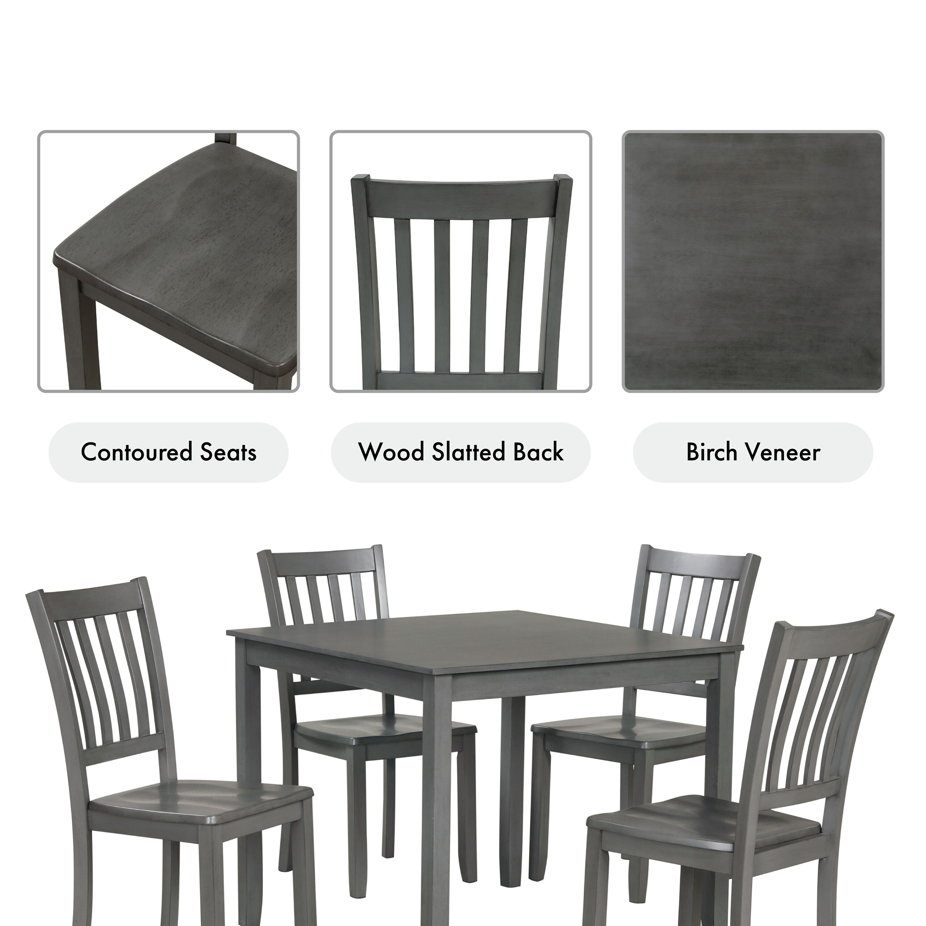Furniture of America EC-3583GY-T-5PK Dining-Sets - View #15