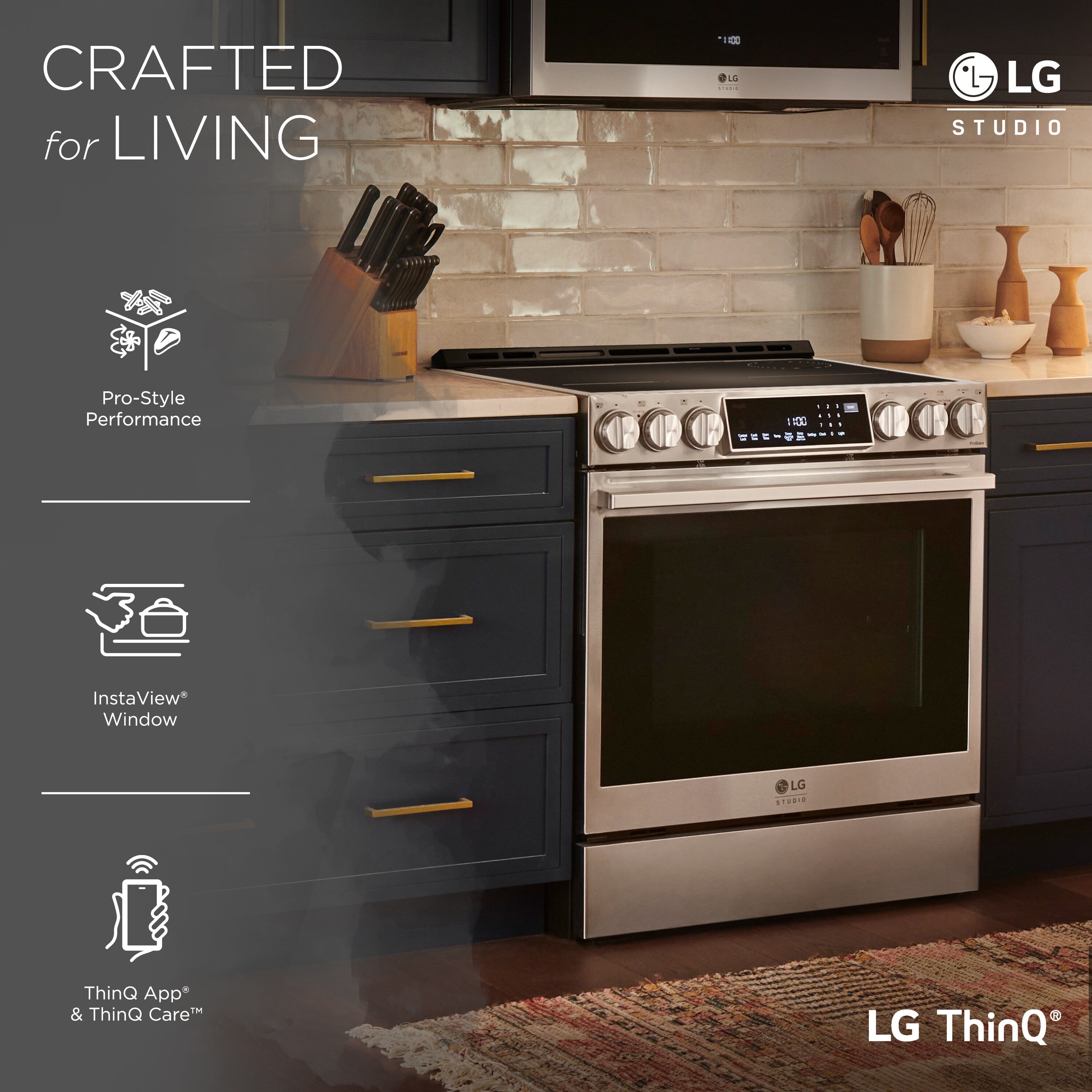 LG Studio 30 in. 6.3 cu. ft. Smart Air Fry Convection Oven Slide-In  Electric Range with 5 Induction Zones - Stainless Steel