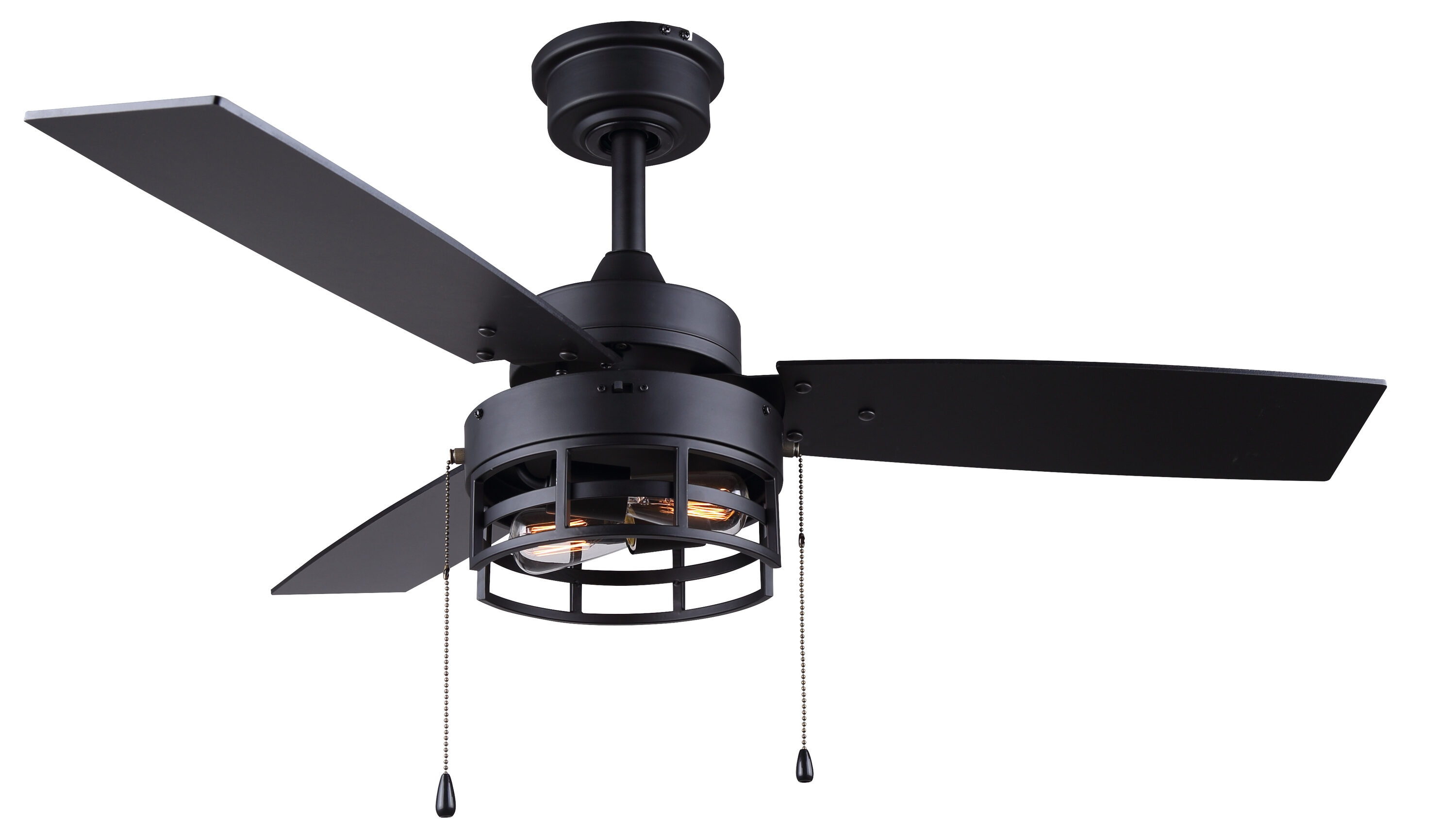 Canarm CF42ATT3BK Attley 42-in Black with Black Blades Ceiling Fan With Light ( 3 -Blade )