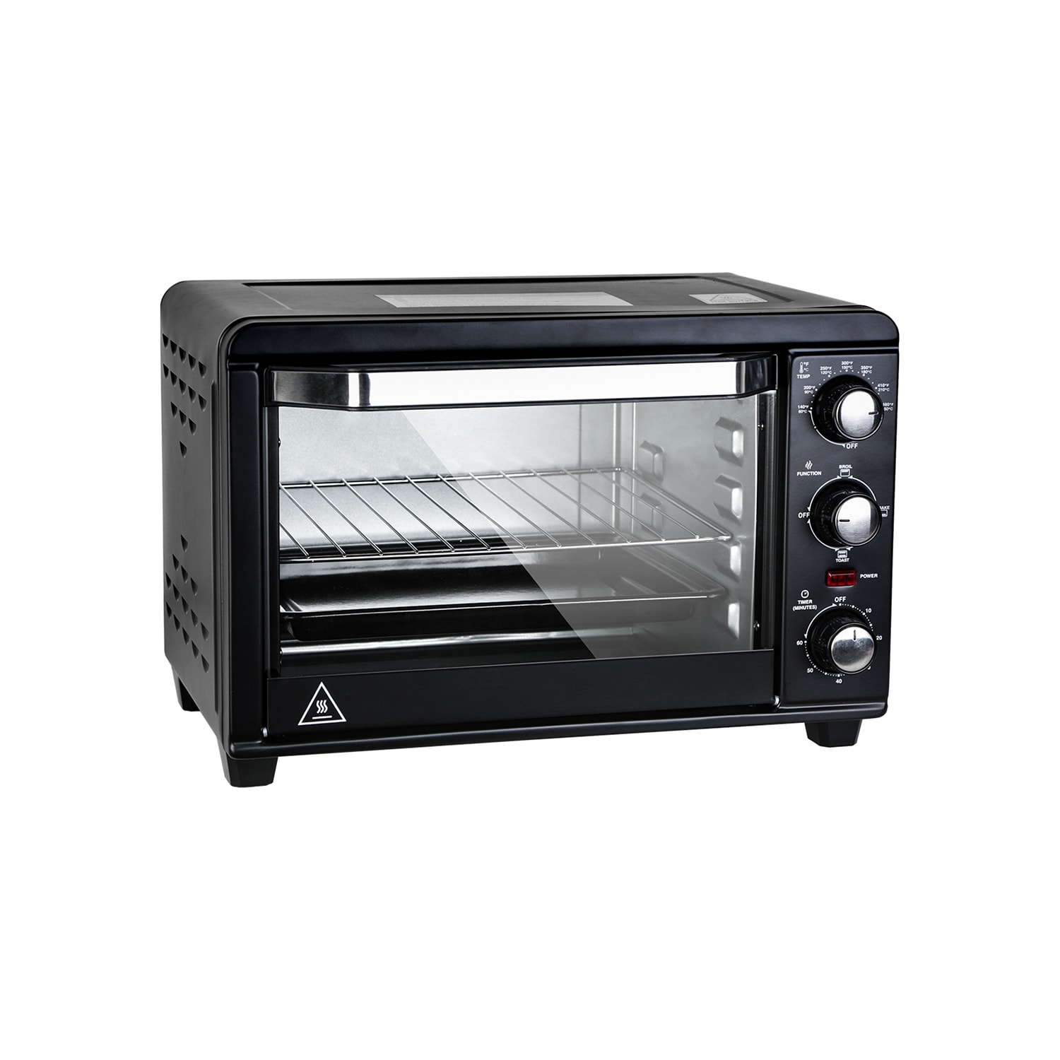 GZMR Simple Deluxe Toaster Oven with 20Litres Capacity,Compact Size Countertop  Toaster, Easy to Control with Timer-Bake-Broil-Toast Setting, 1200W,  Stainless Steel,16x11in,Black,Extra Large in the Toaster Ovens department  at