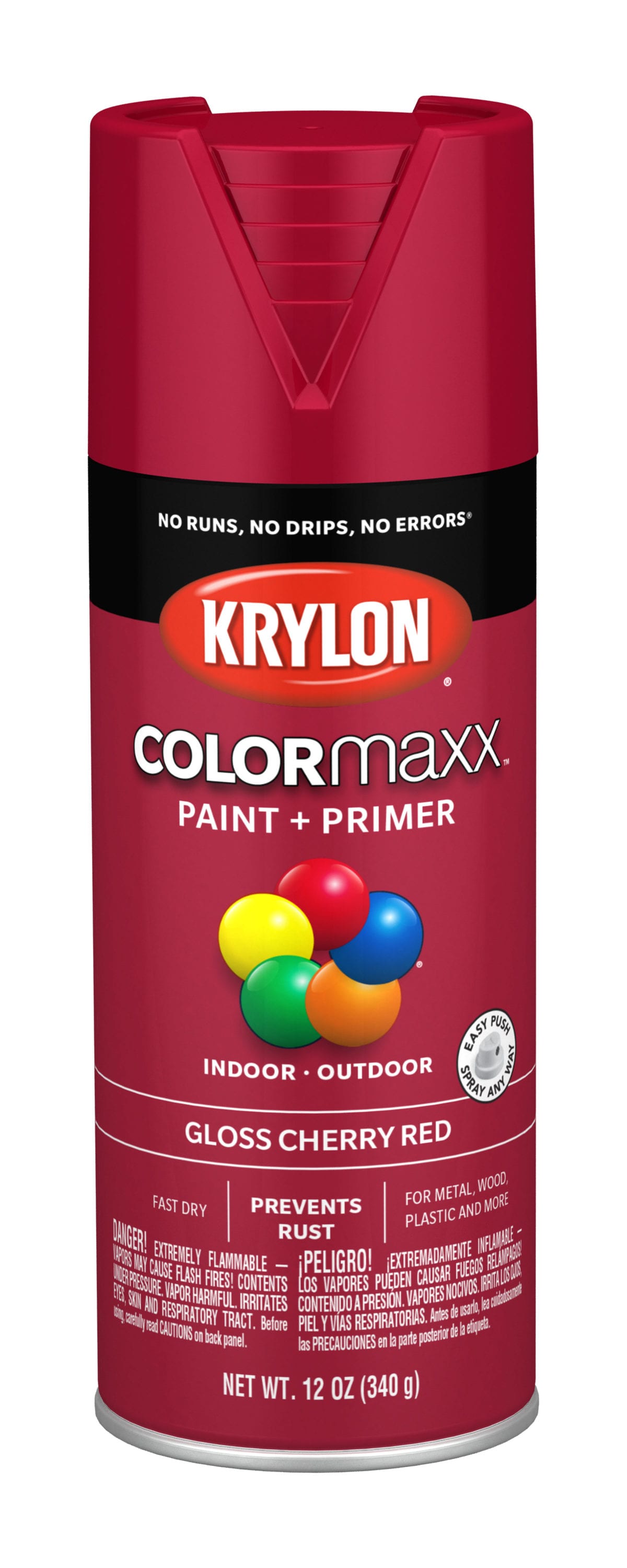 Krylon COLORmaxx Gloss Cherry Red Spray Paint and Primer In One (NET WT ...