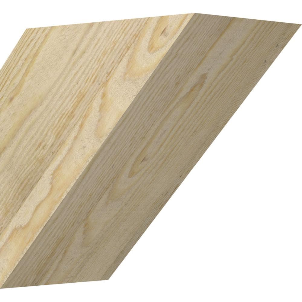 Ekena Millwork BRC06X10X10TRA00RDF 6-in x 10-in x 10-in Douglas Fir Unfinished Wood Traditional Rough Sawn Knee Brace