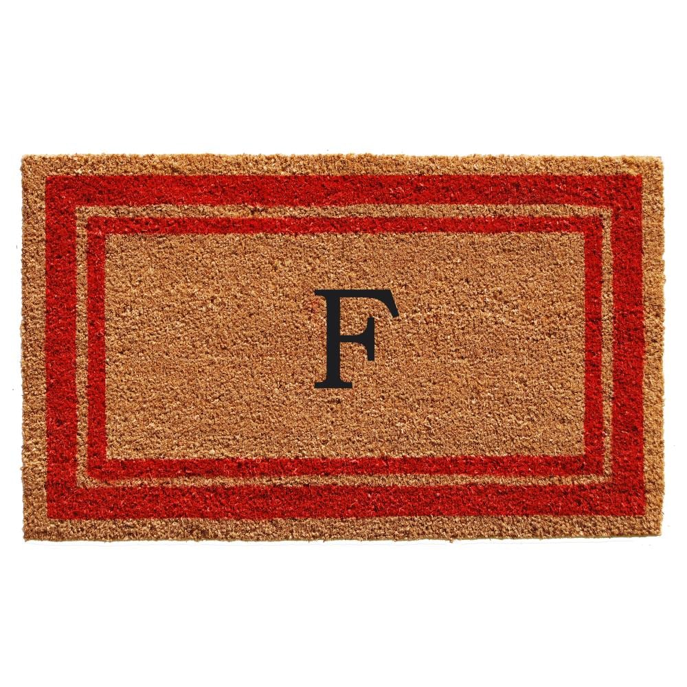 Callowaymills 153032436F 2-ft x 3-ft Natural/Red Coir/Vinyl Rectangular Indoor or Outdoor Decorative Door Mat